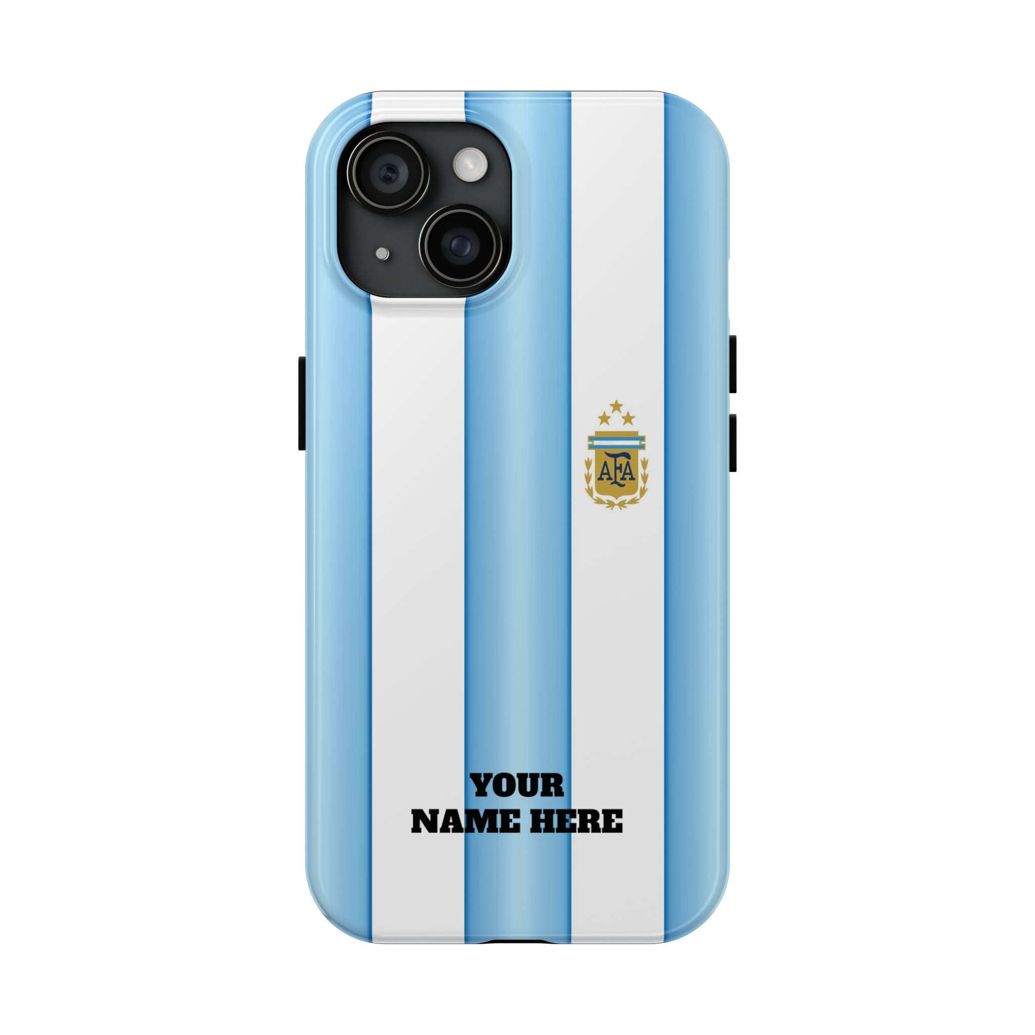 Argentina Flag Tough Phone Case — Blue & White Striped Soccer Crest