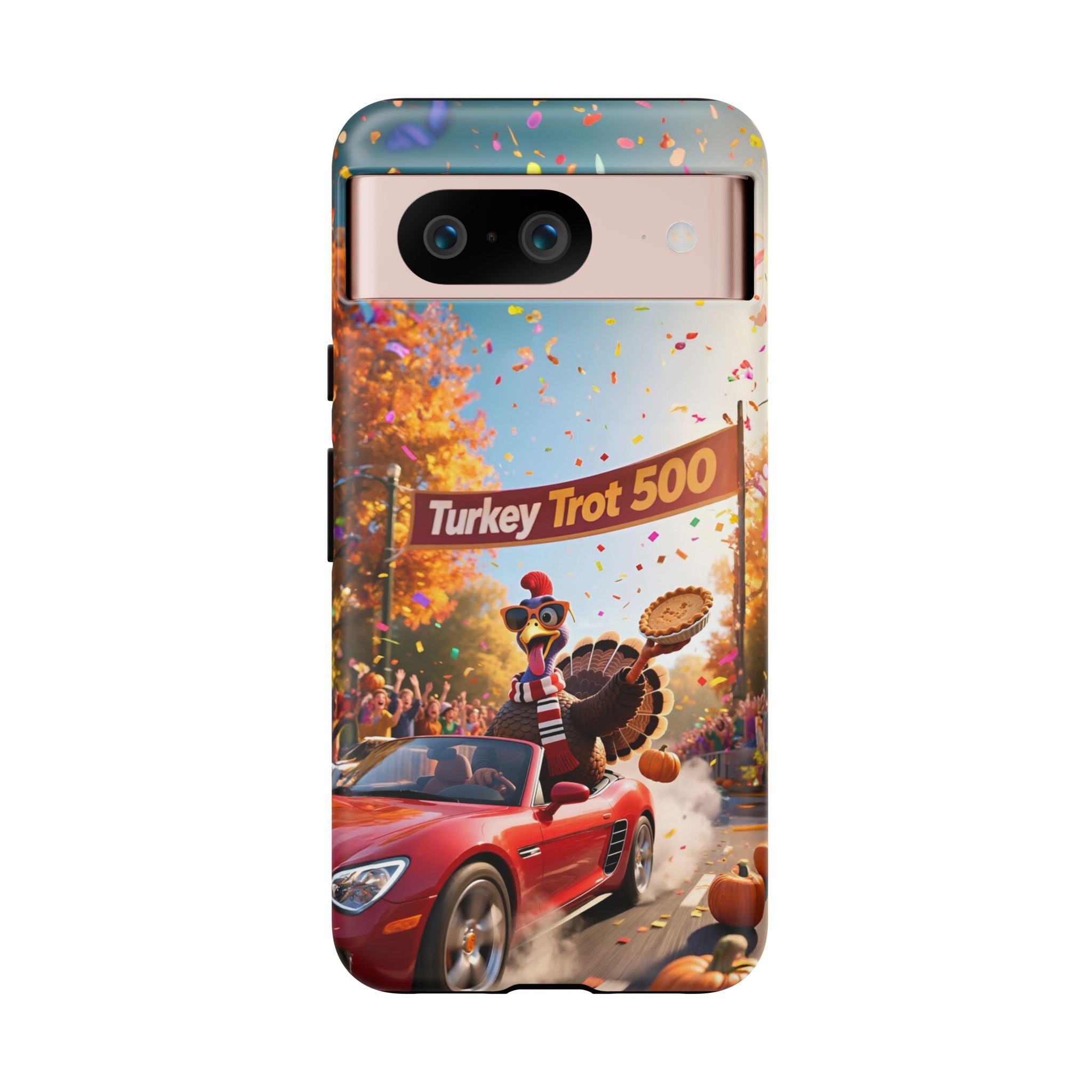 Turkey Trot 500 Phone Case – Festive Thanksgiving Racing Turkey Design