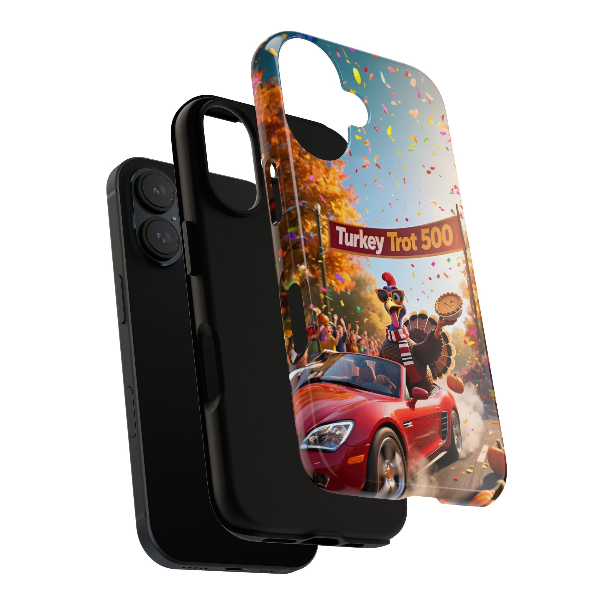Turkey Trot 500 Phone Case – Festive Thanksgiving Racing Turkey Design