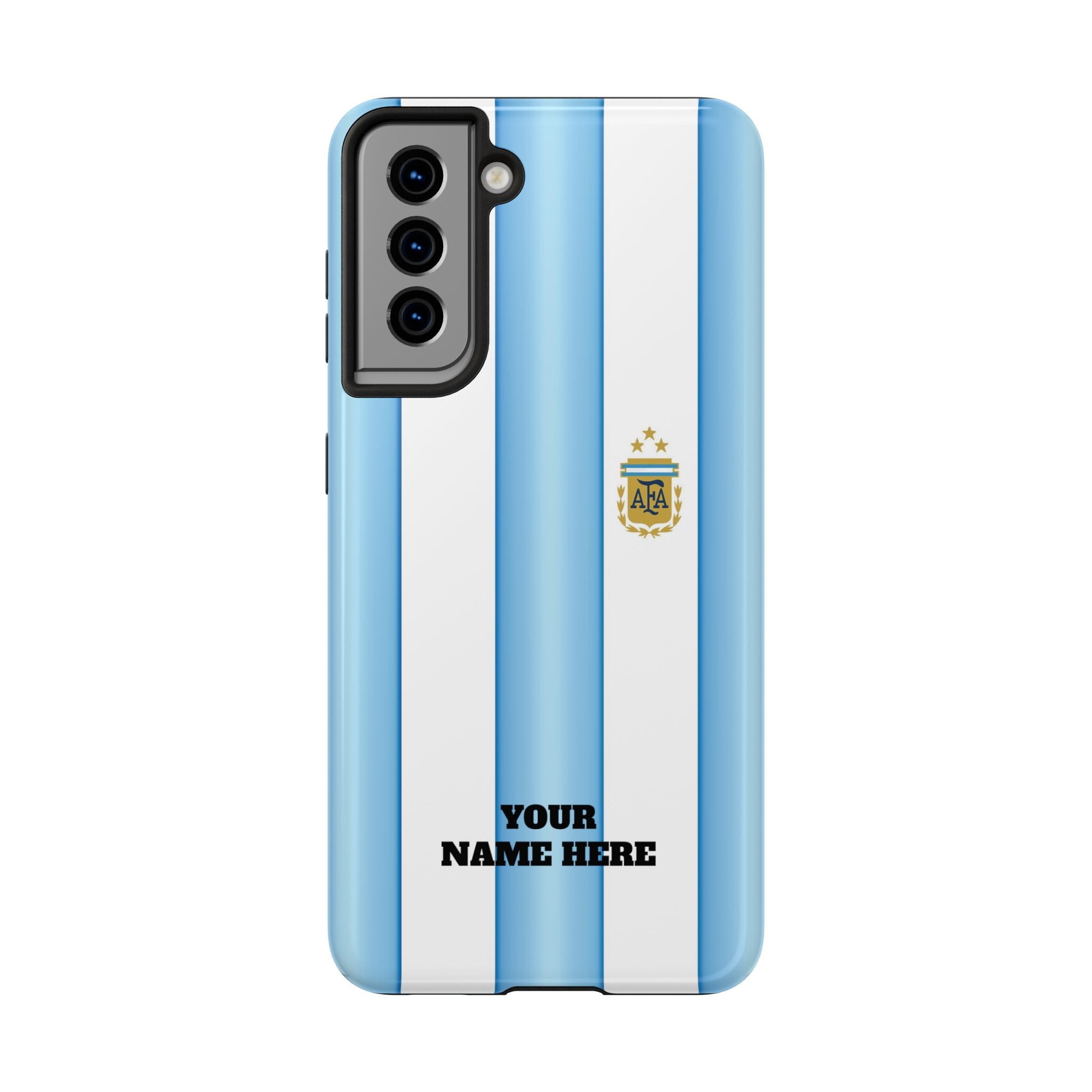 Argentina Flag Tough Phone Case — Blue & White Striped Soccer Crest