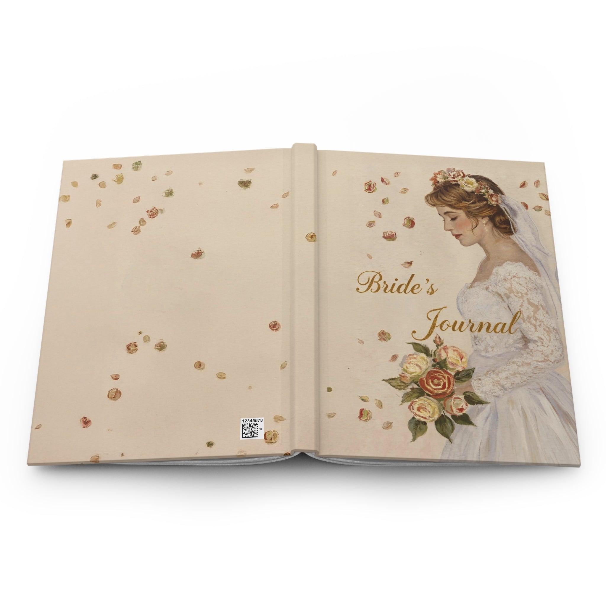 Bride's Journal book with a bride illustration on a white background