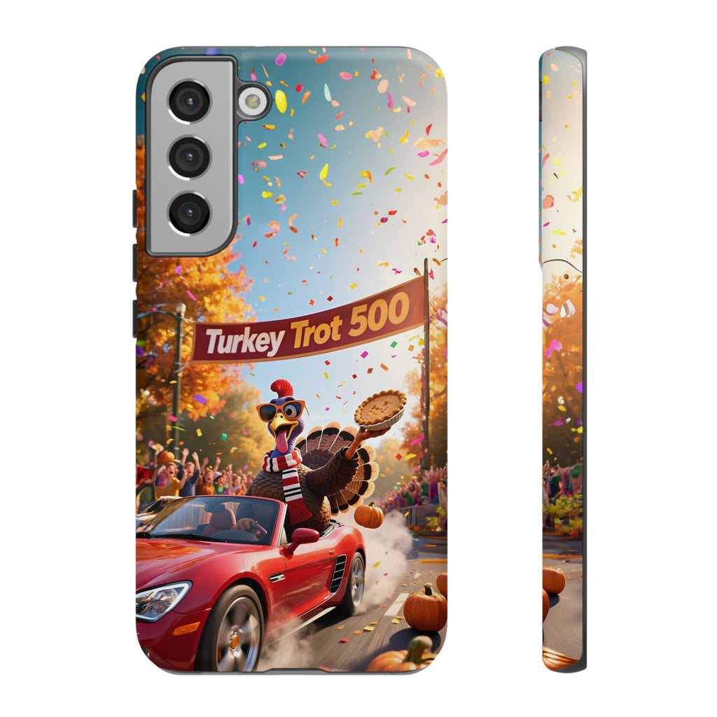 Turkey Trot 500 Phone Case – Festive Thanksgiving Racing Turkey Design