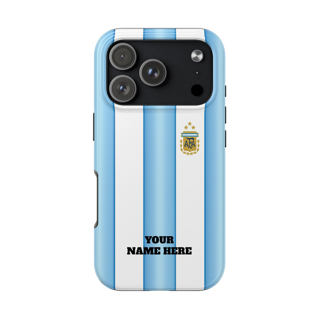 Argentina Flag Tough Phone Case — Blue & White Striped Soccer Crest