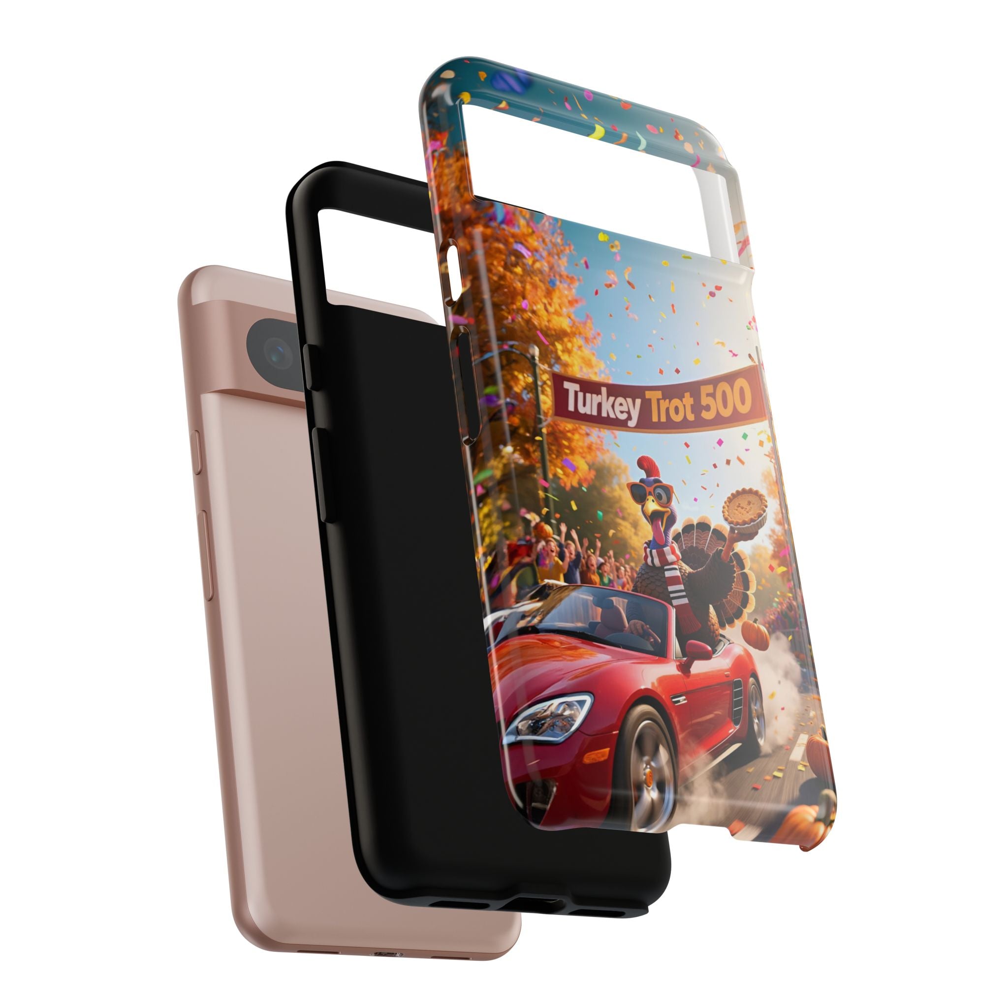 Turkey Trot 500 Phone Case – Festive Thanksgiving Racing Turkey Design