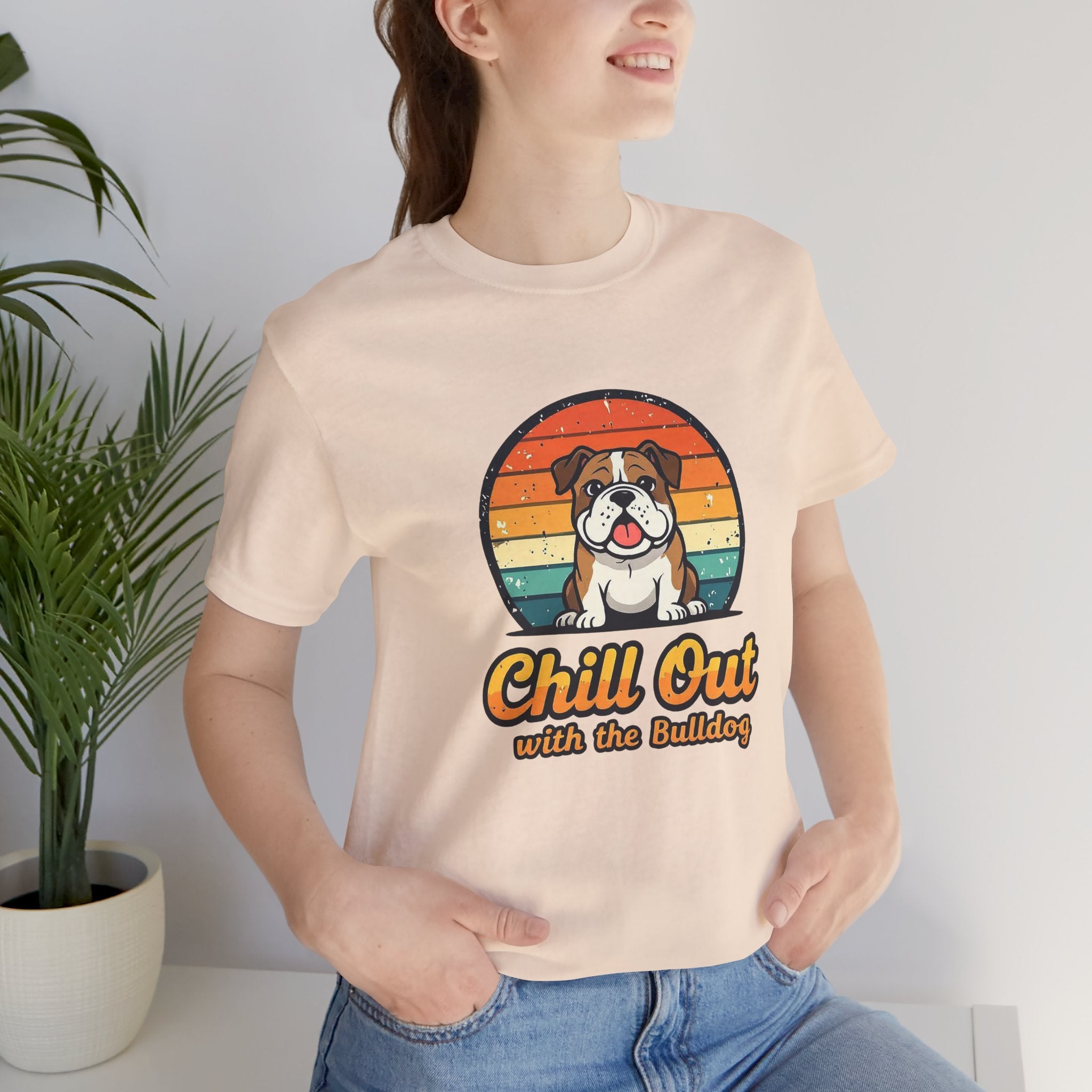 Chill Out Bulldog Tee - Unisex Jersey Short Sleeve Shirt