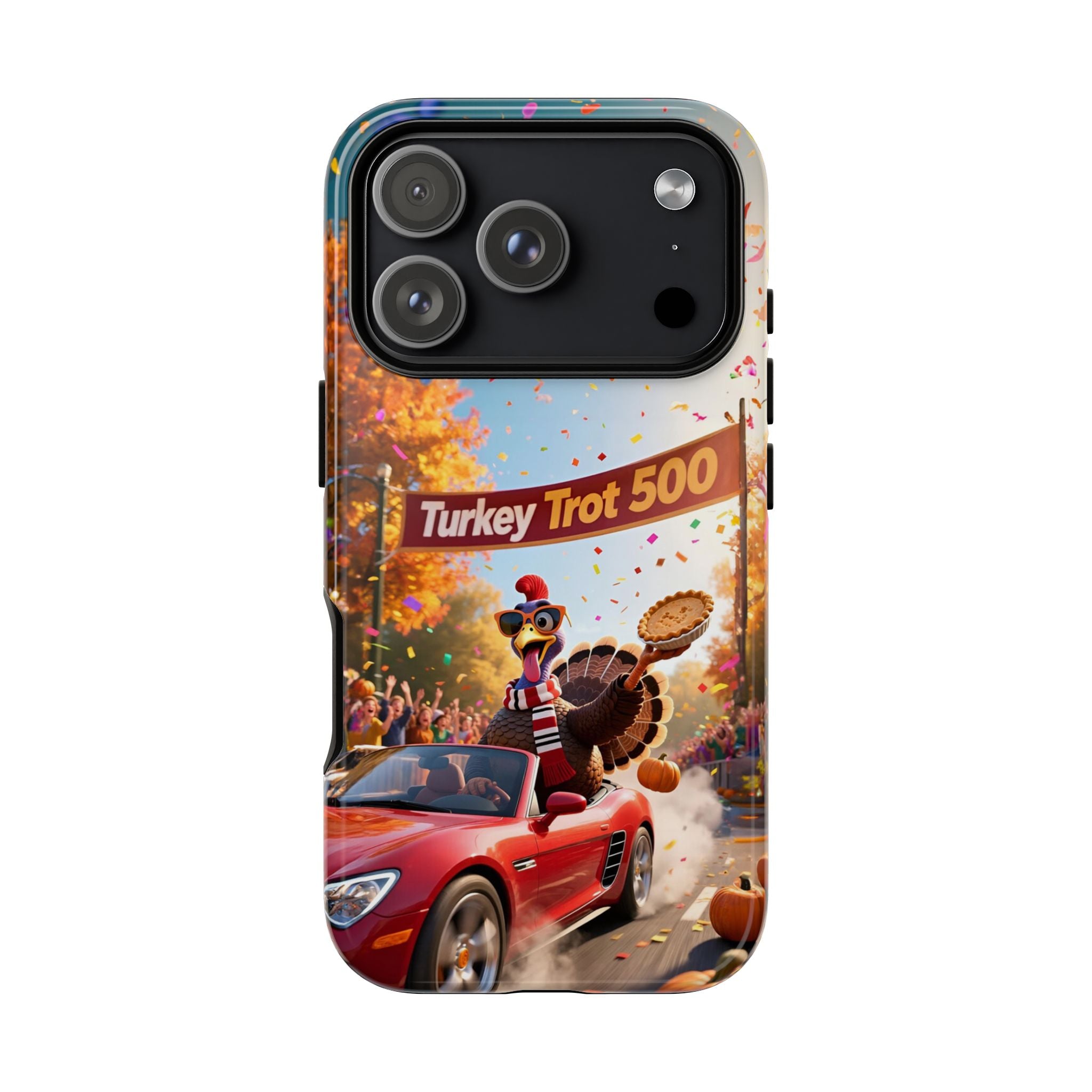 Turkey Trot 500 Phone Case – Festive Thanksgiving Racing Turkey Design