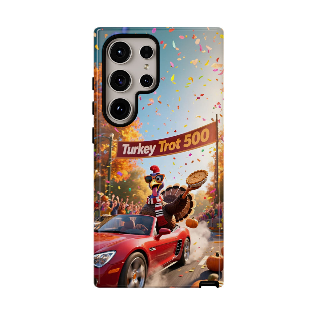 Turkey Trot 500 Phone Case – Festive Thanksgiving Racing Turkey Design