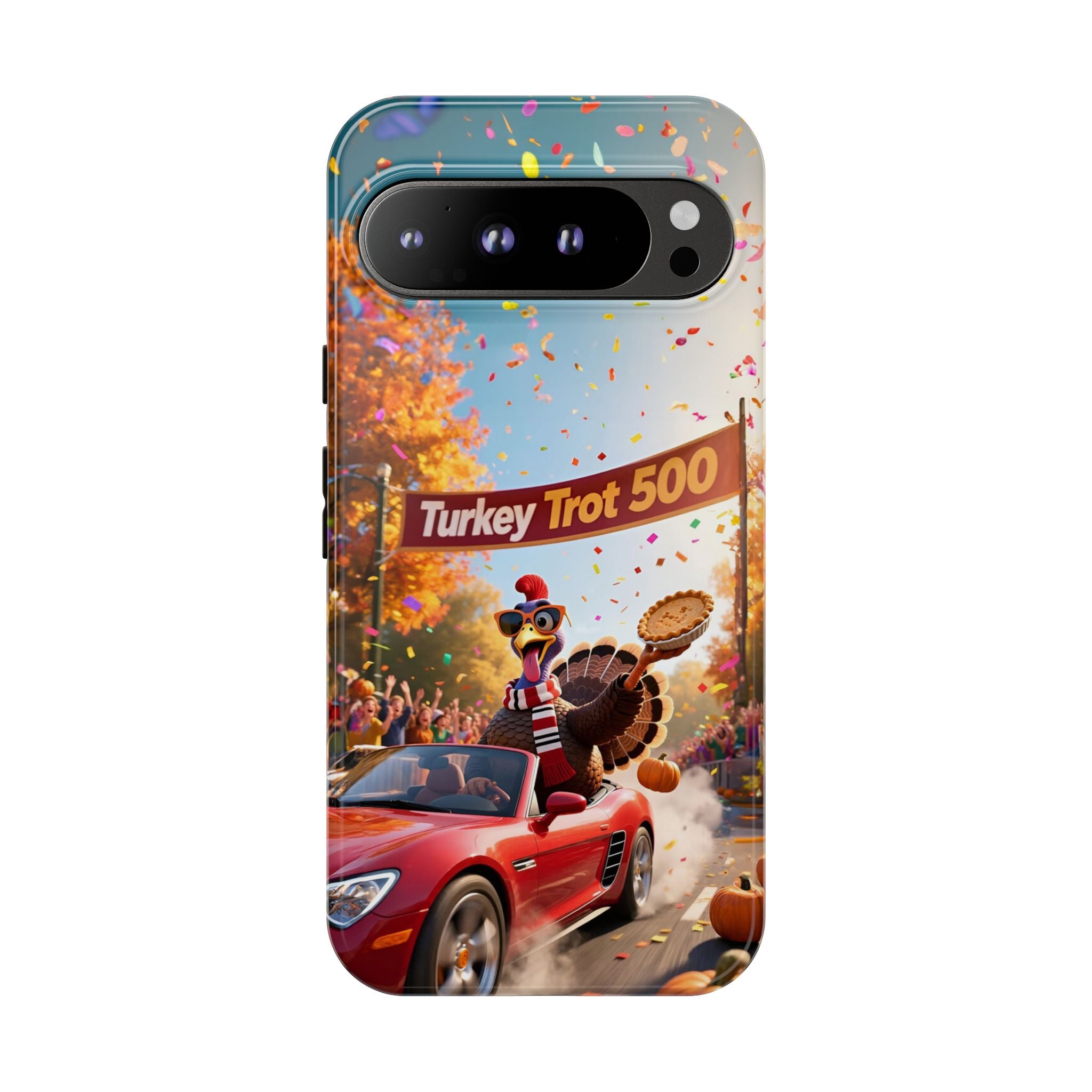 Turkey Trot 500 Phone Case – Festive Thanksgiving Racing Turkey Design