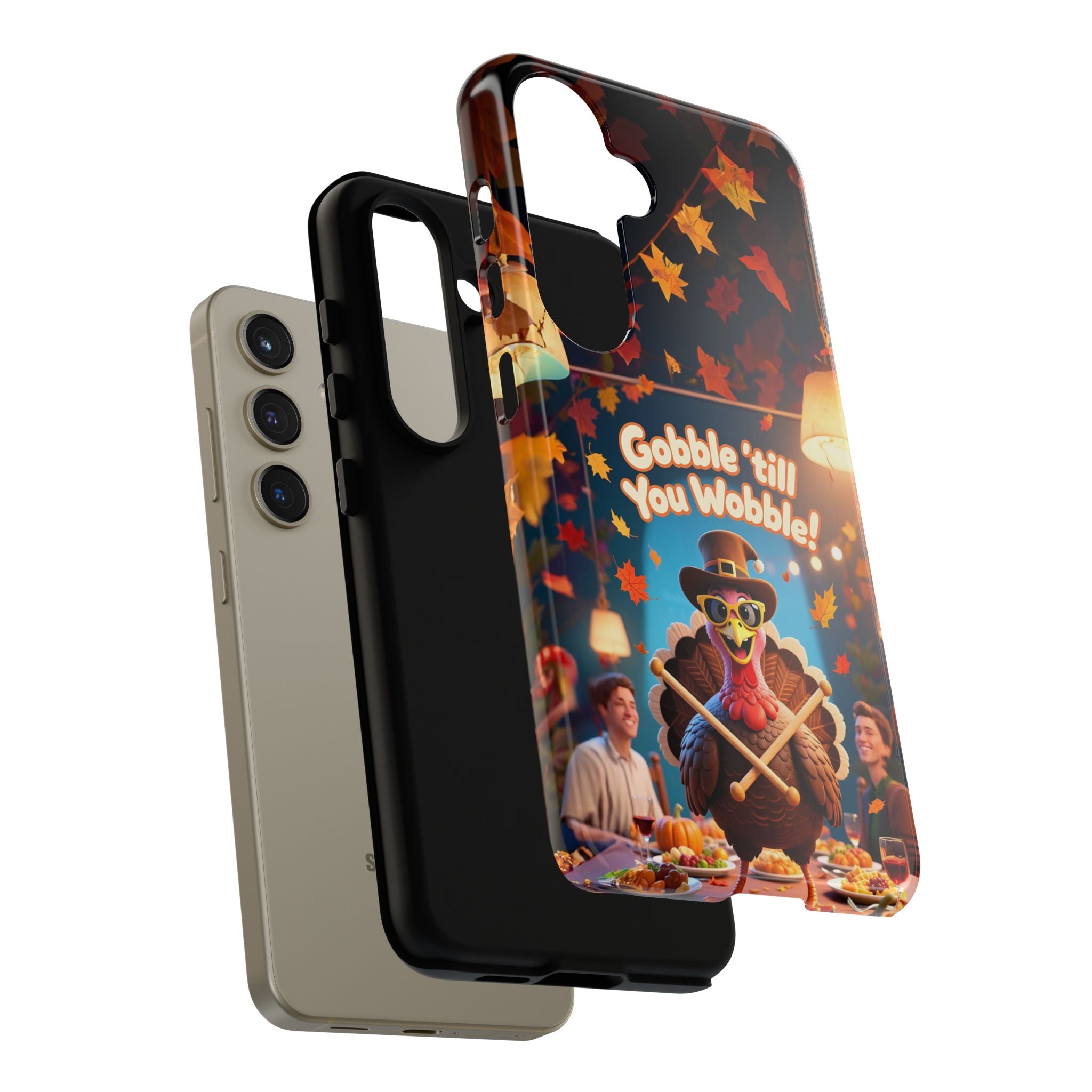 Thanksgiving Tough Phone Case - "Gobble 'til You Wobble" Turkey Protective Cover