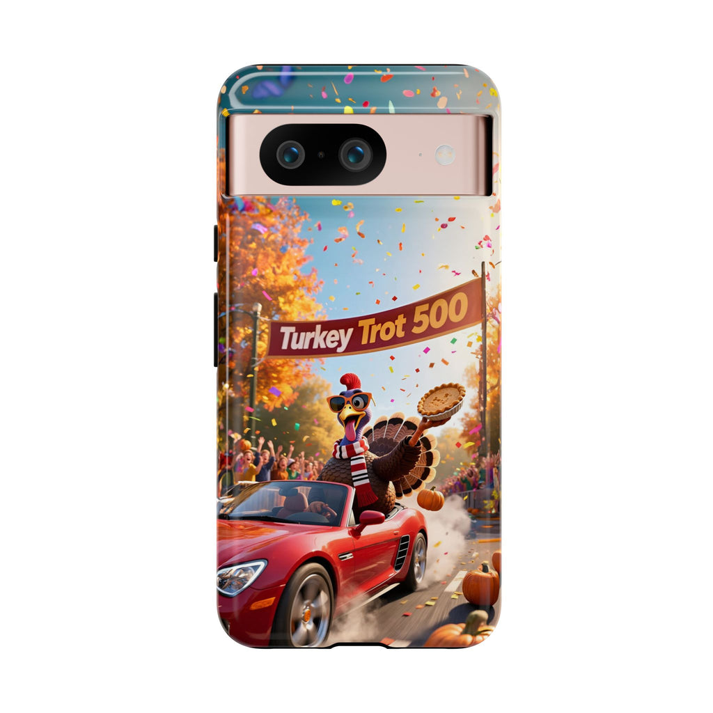 Turkey Trot 500 Phone Case – Festive Thanksgiving Racing Turkey Design