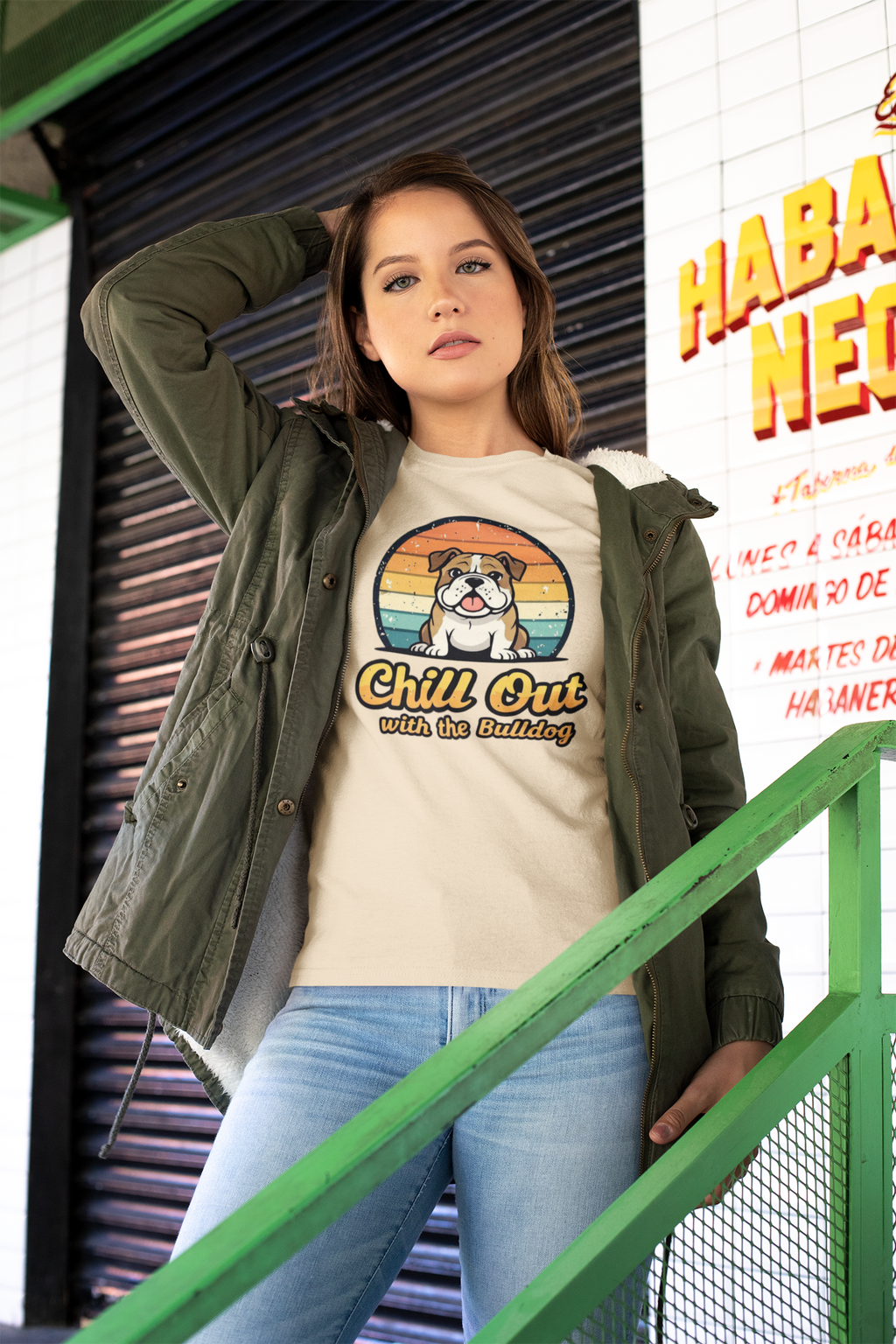 Chill Out Bulldog Tee - Unisex Jersey Short Sleeve Shirt