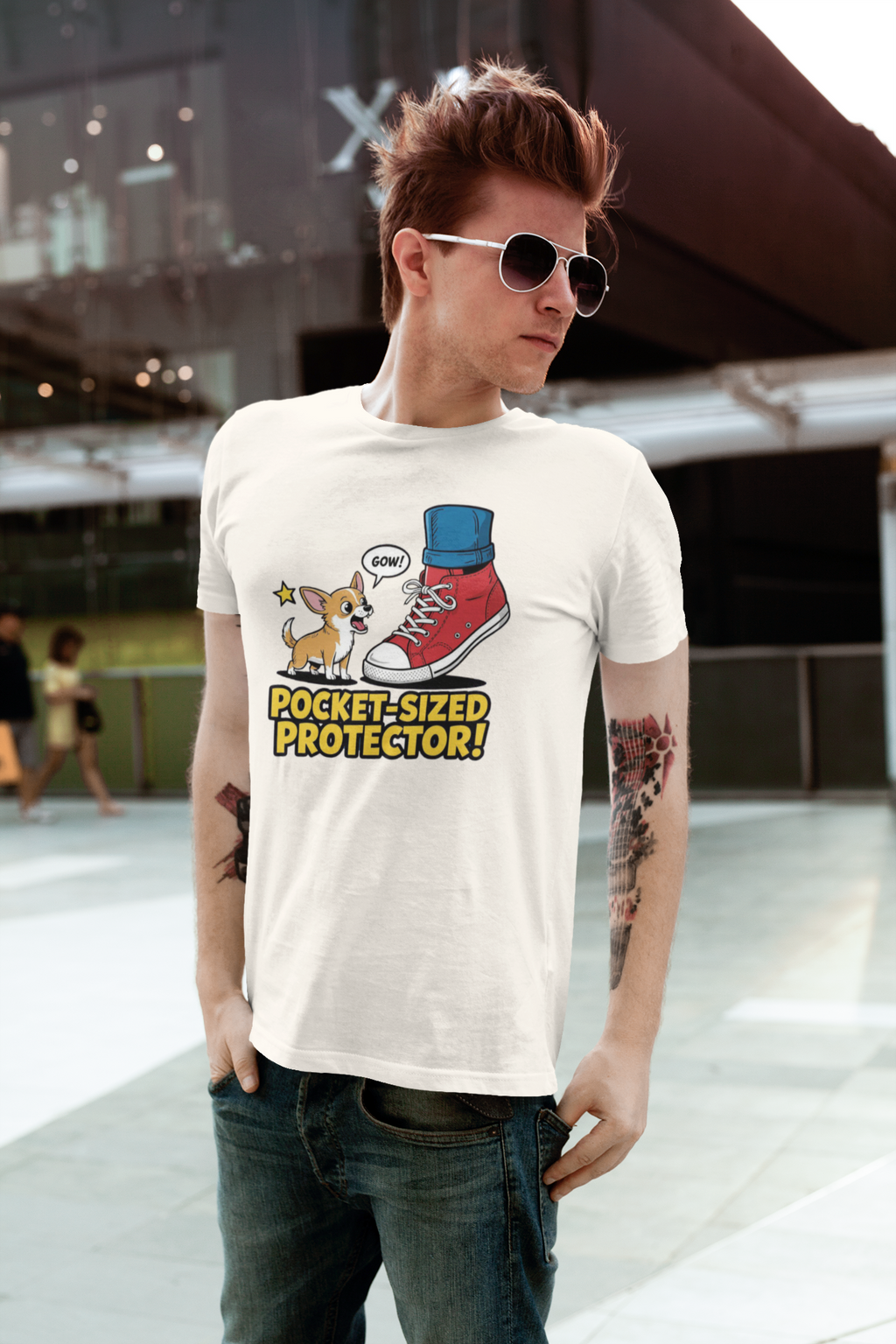 Chihuahua Pocket-Sized Protector Tee with Cute Dog Design