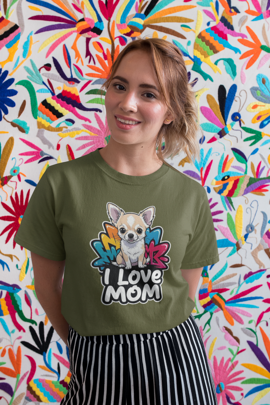 Chihuahua I Love Mom Unisex Tee