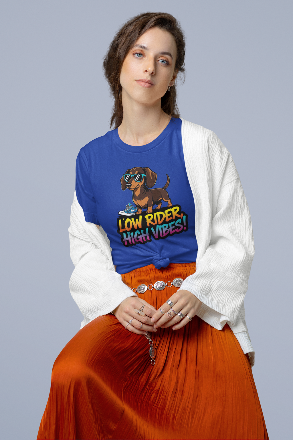 Dachshund Low Rider High Vibes Dog Tee