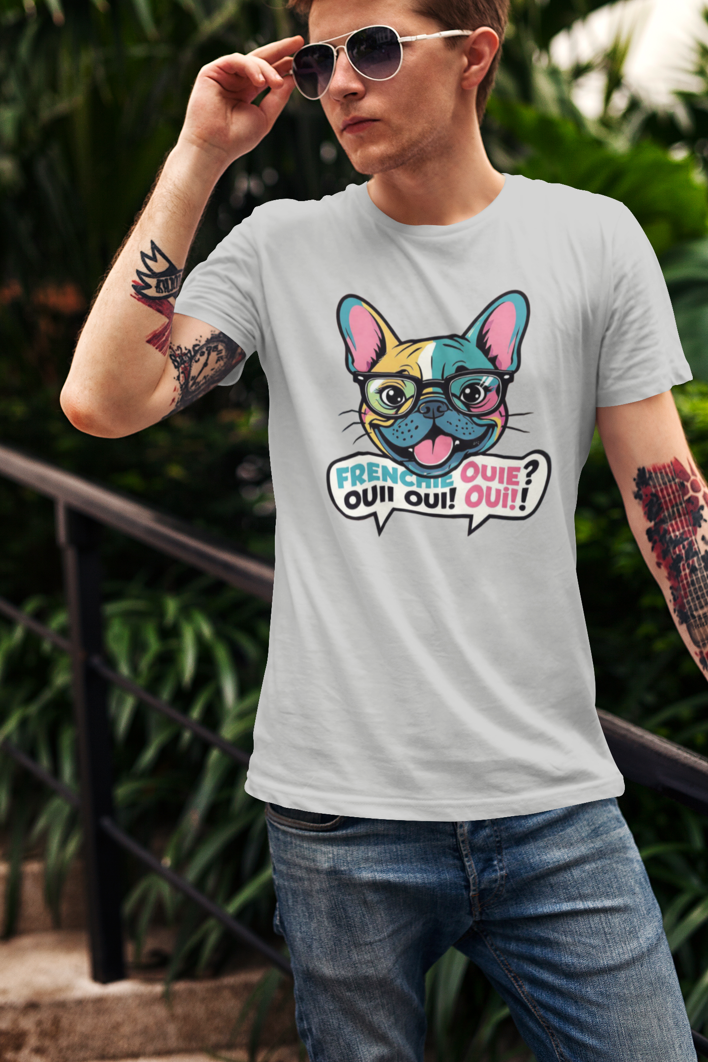 French Bulldog Playful Frenchie Graphic Tee
