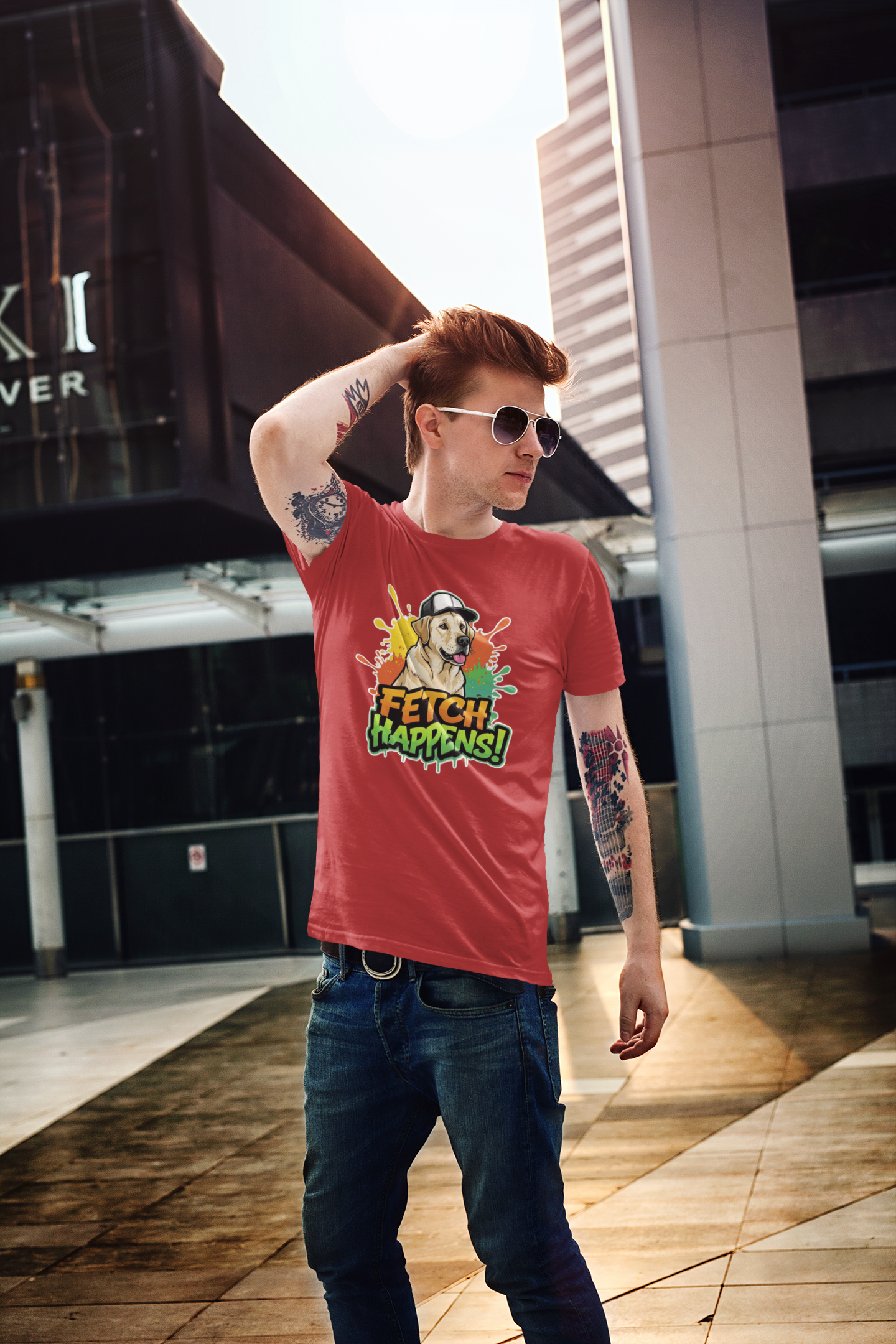 Labrador Retriever 'FETCH HAPPENS' Unisex T-Shirt