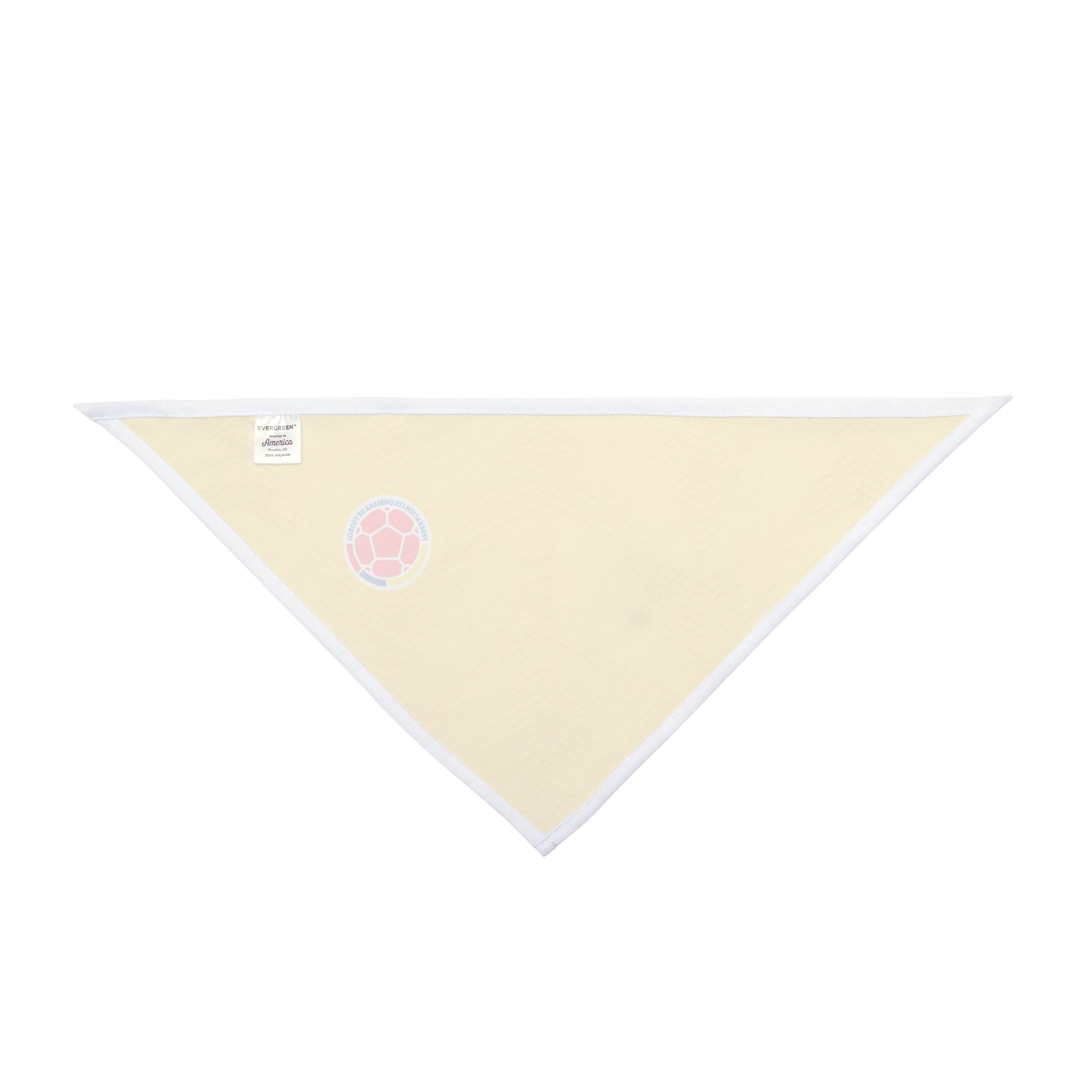 Colombia Soccer Pet Bandana — Yellow Dog/Cat Scarf with Football Emblem