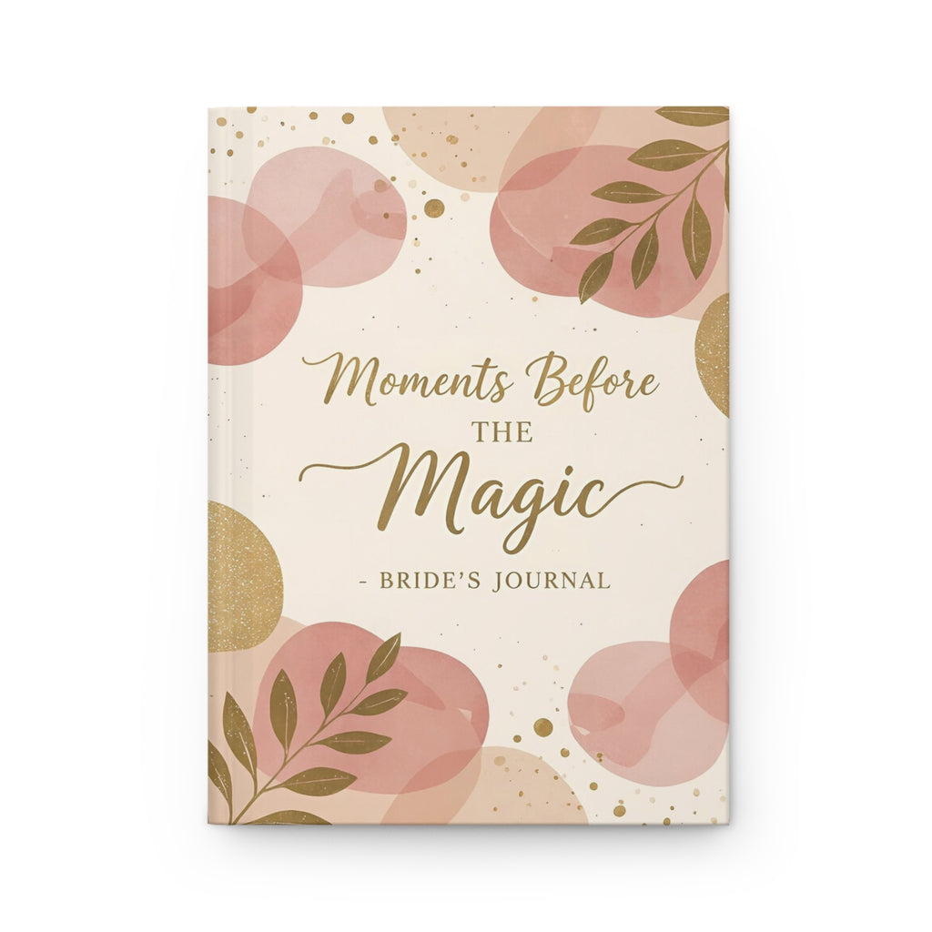 Bride's journal with floral design and text on a white background