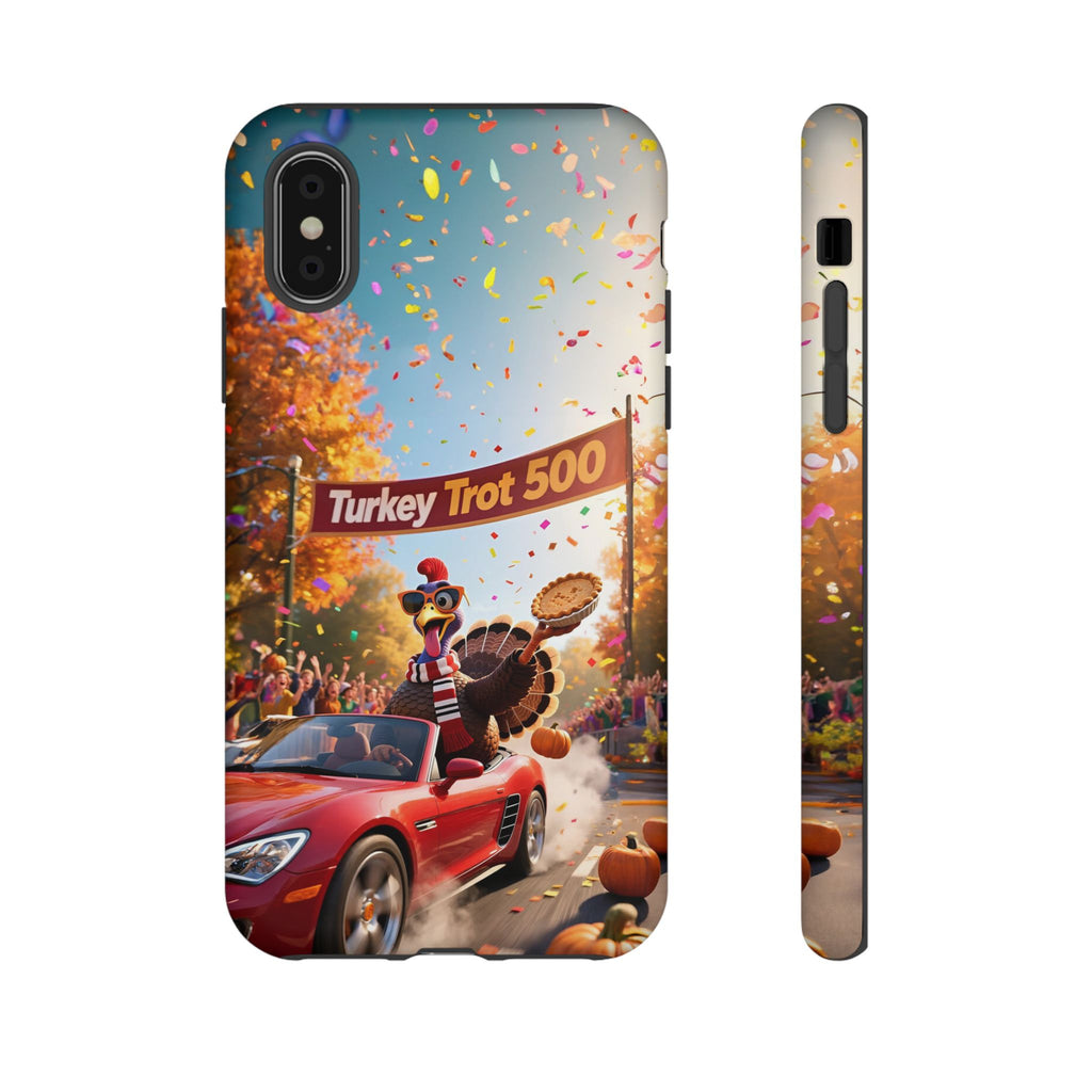 Turkey Trot 500 Phone Case – Festive Thanksgiving Racing Turkey Design