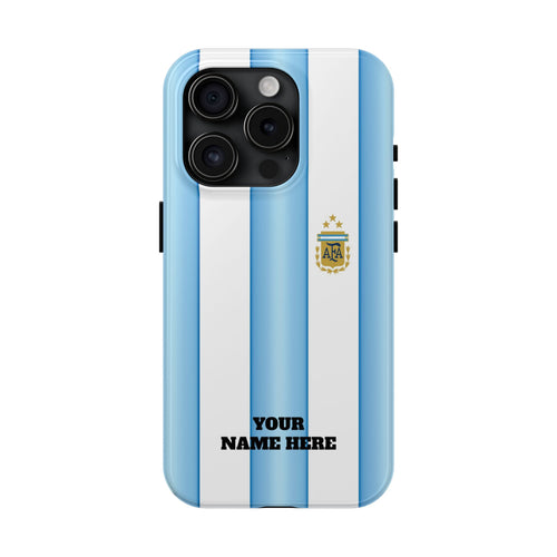 Argentina Flag Tough Phone Case — Blue & White Striped Soccer Crest