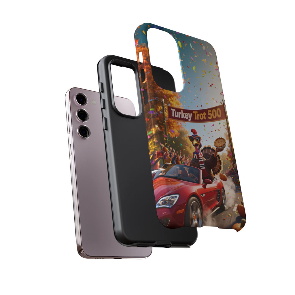 Turkey Trot 500 Phone Case – Festive Thanksgiving Racing Turkey Design