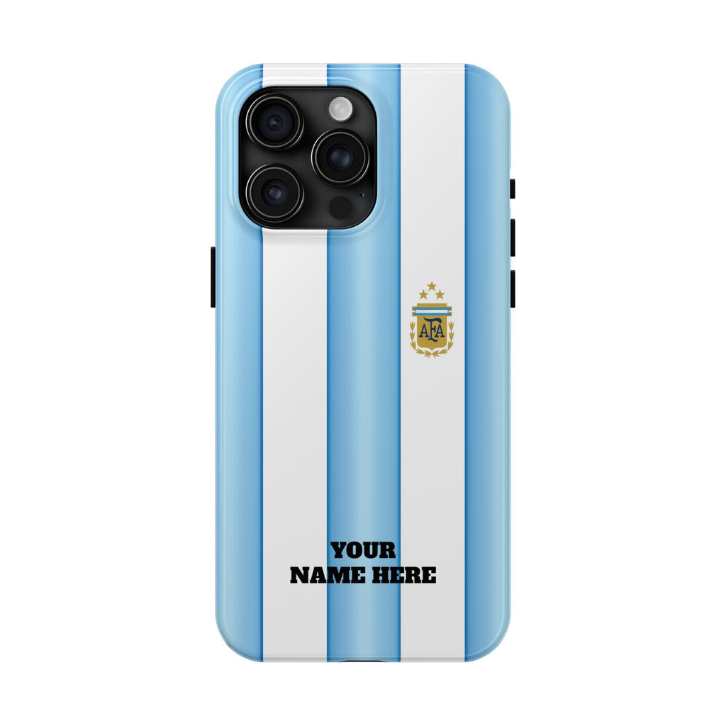 Argentina Flag Tough Phone Case — Blue & White Striped Soccer Crest
