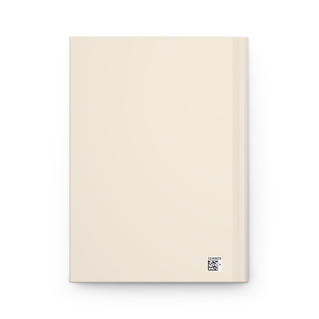 Beige notebook with a QR code on a white background