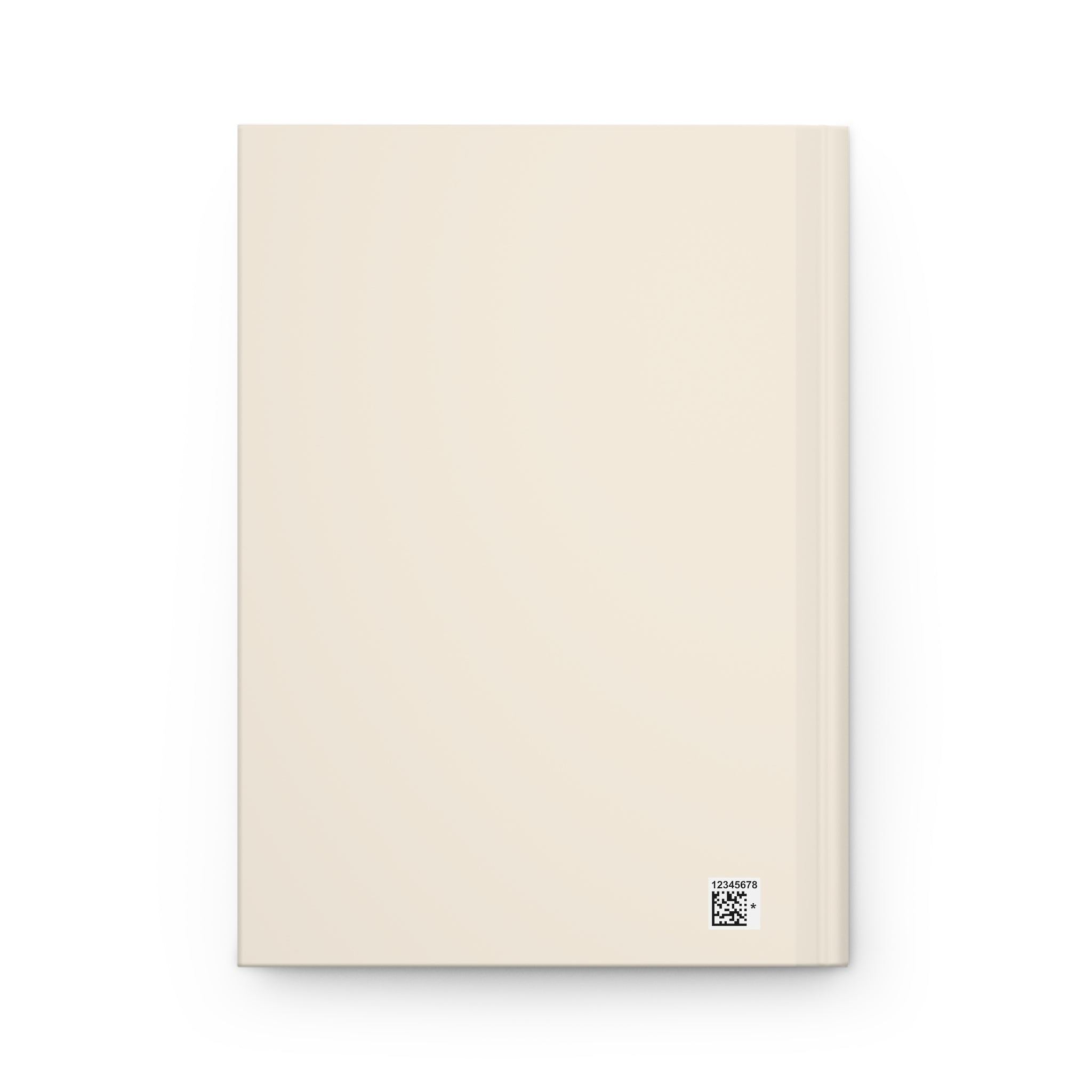 Beige notebook with a QR code on a white background