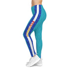 Honduras Blue Geo Pattern Leggings — Women's Casual Leggings