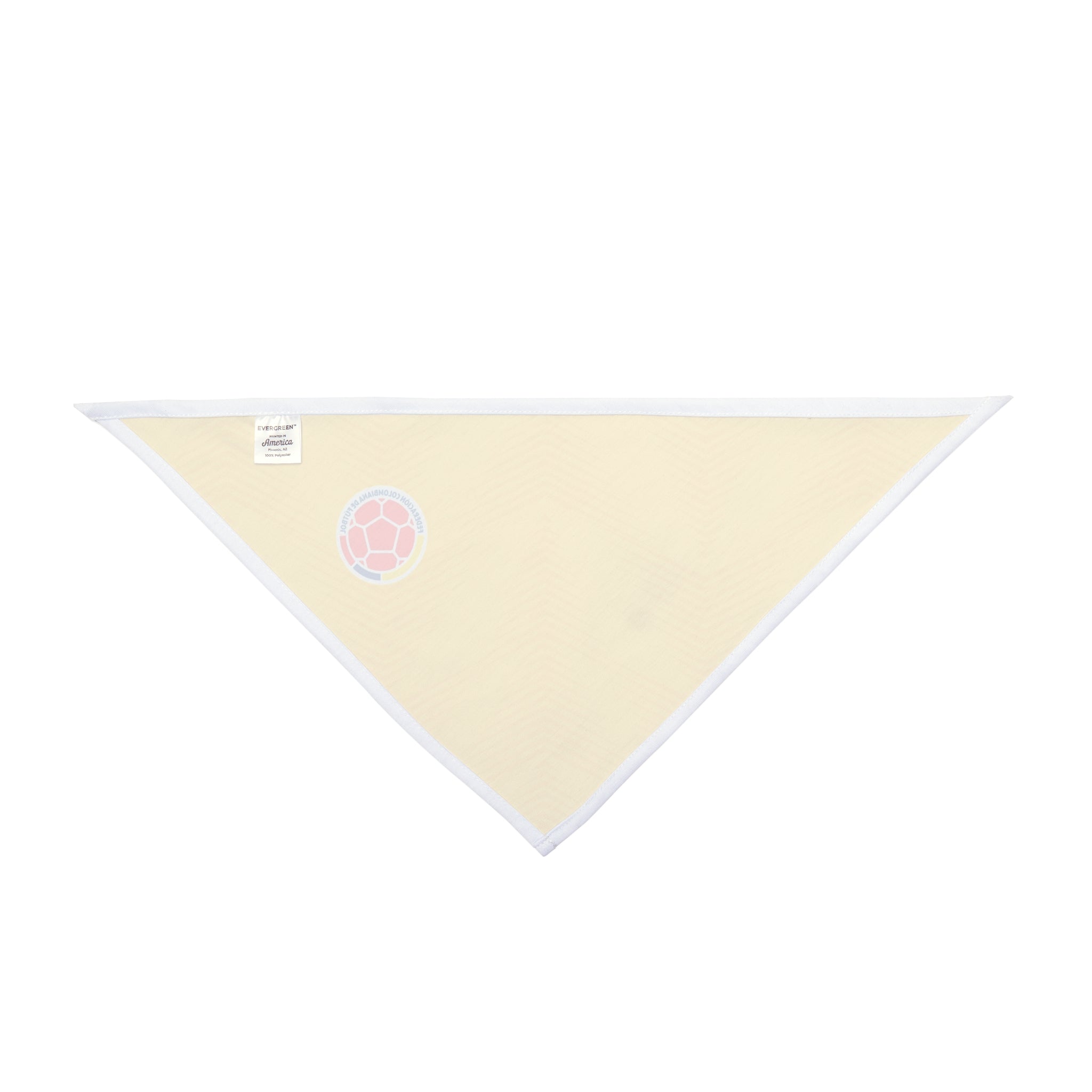 Colombia Soccer Pet Bandana — Yellow Dog/Cat Scarf with Football Emblem