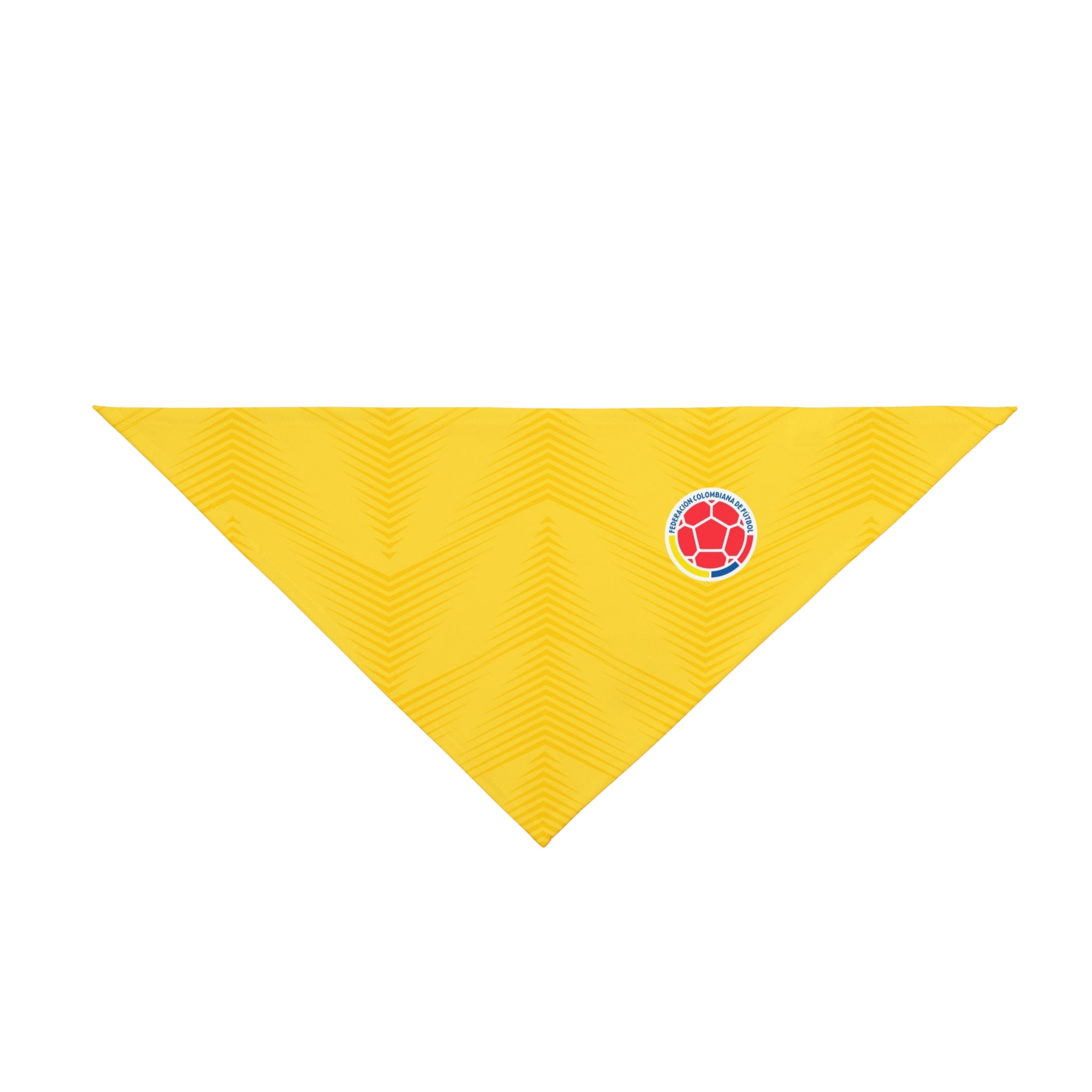 Colombia Soccer Pet Bandana — Yellow Dog/Cat Scarf with Football Emblem