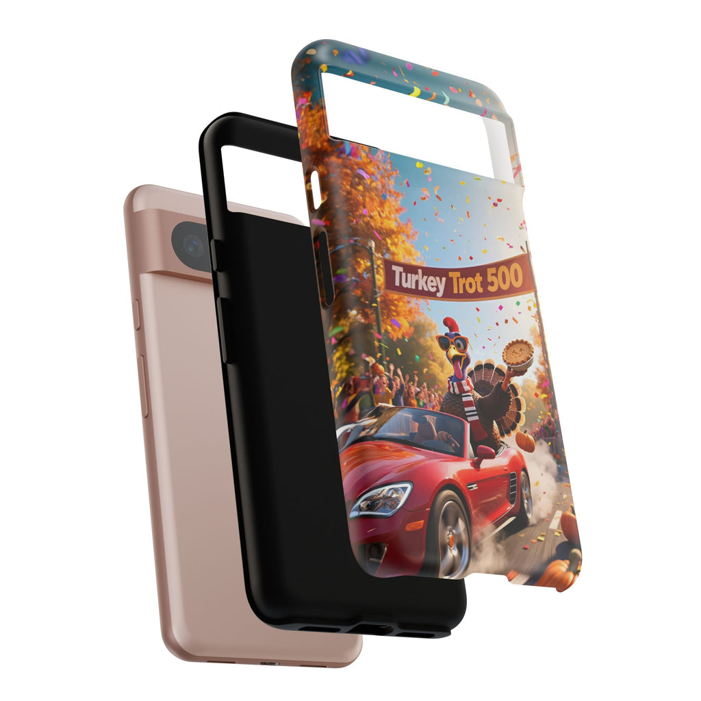 Turkey Trot 500 Phone Case – Festive Thanksgiving Racing Turkey Design