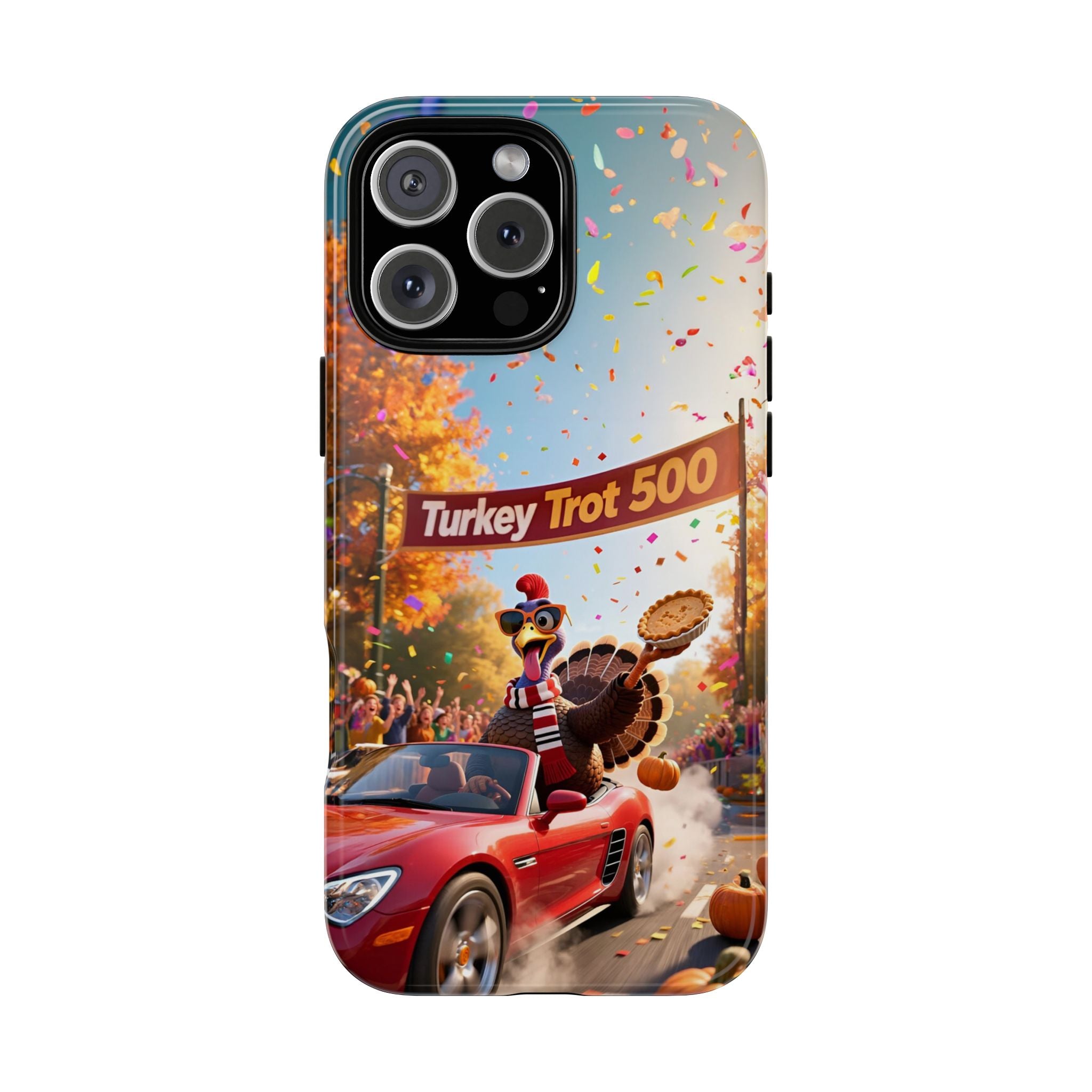 Turkey Trot 500 Phone Case – Festive Thanksgiving Racing Turkey Design