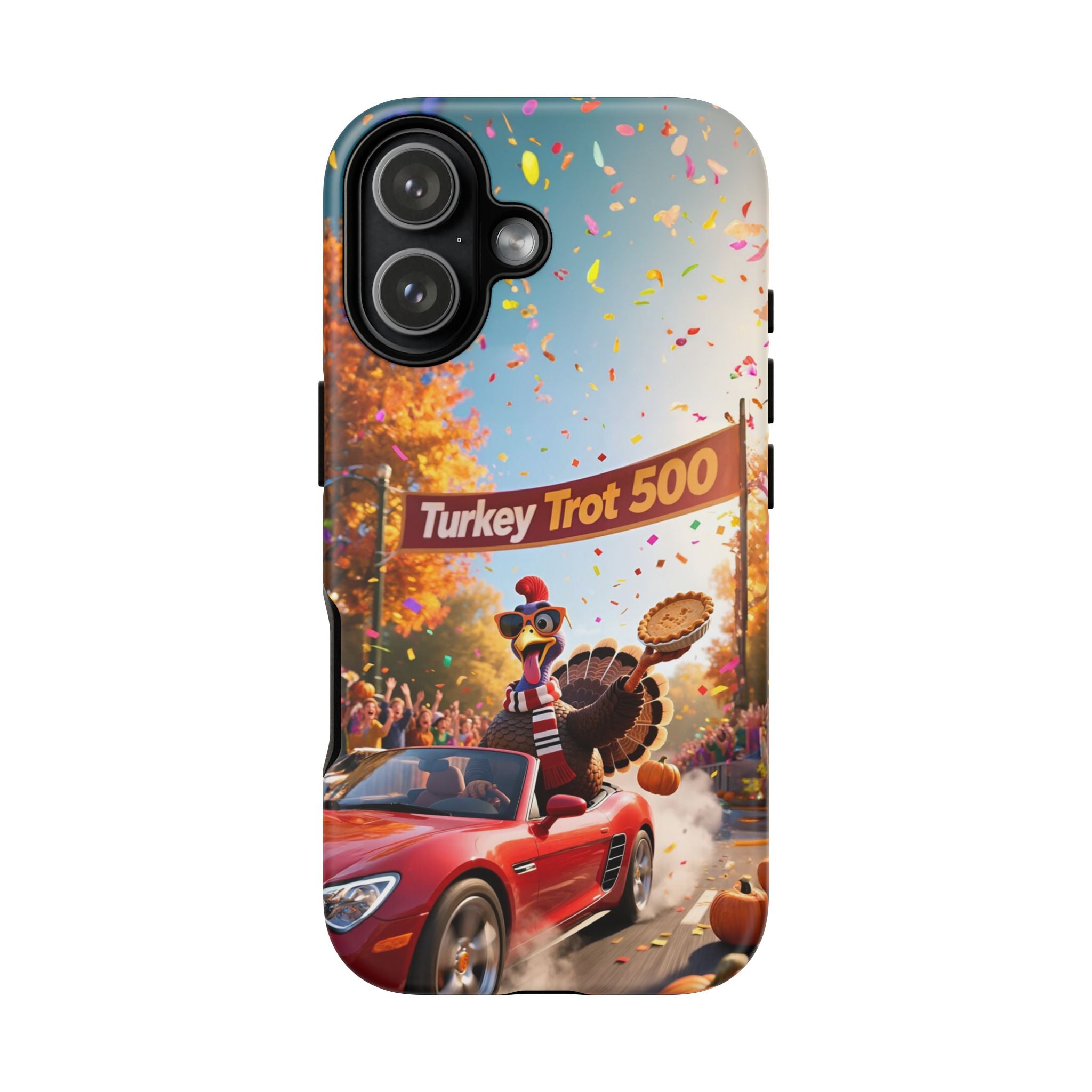 Turkey Trot 500 Phone Case – Festive Thanksgiving Racing Turkey Design