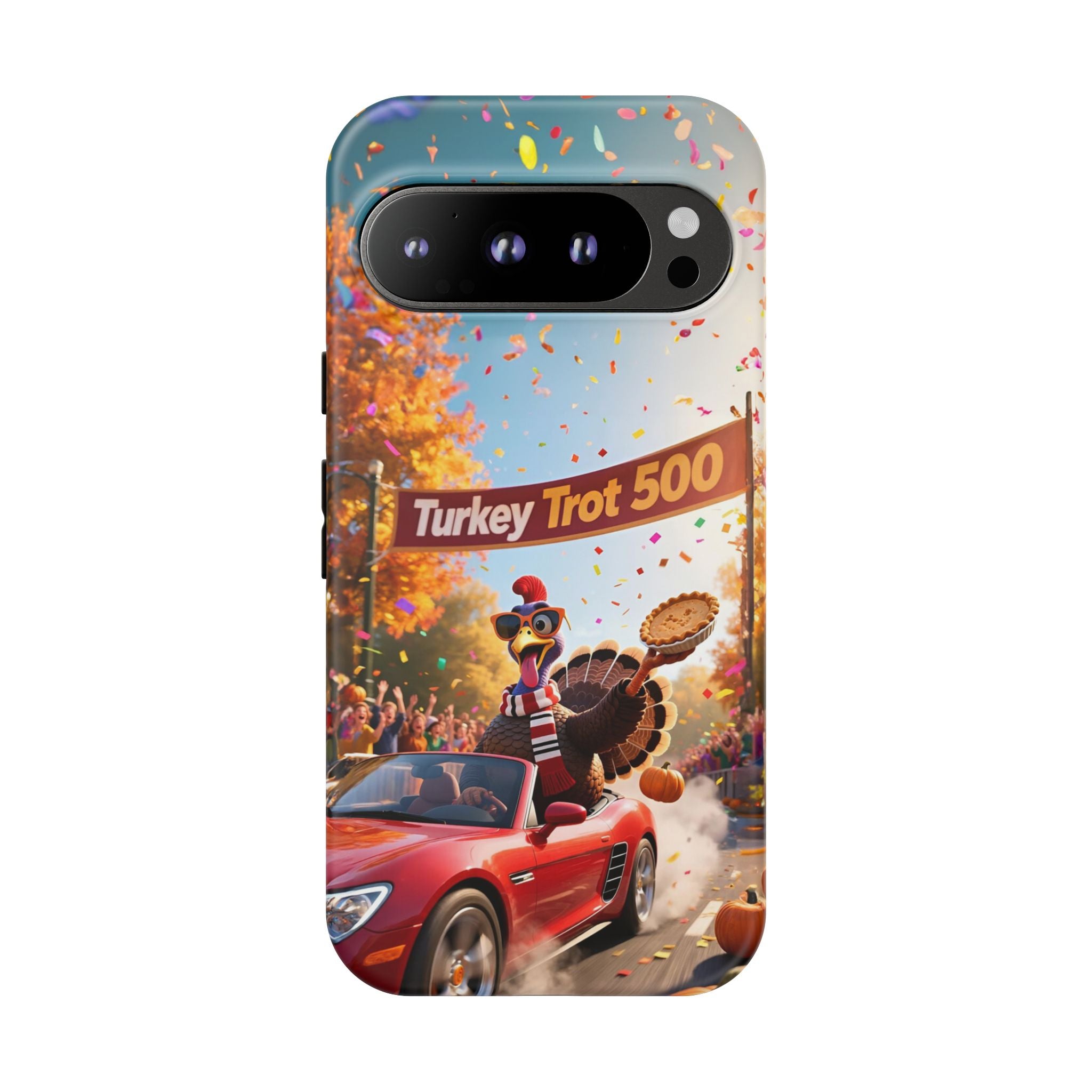 Turkey Trot 500 Phone Case – Festive Thanksgiving Racing Turkey Design