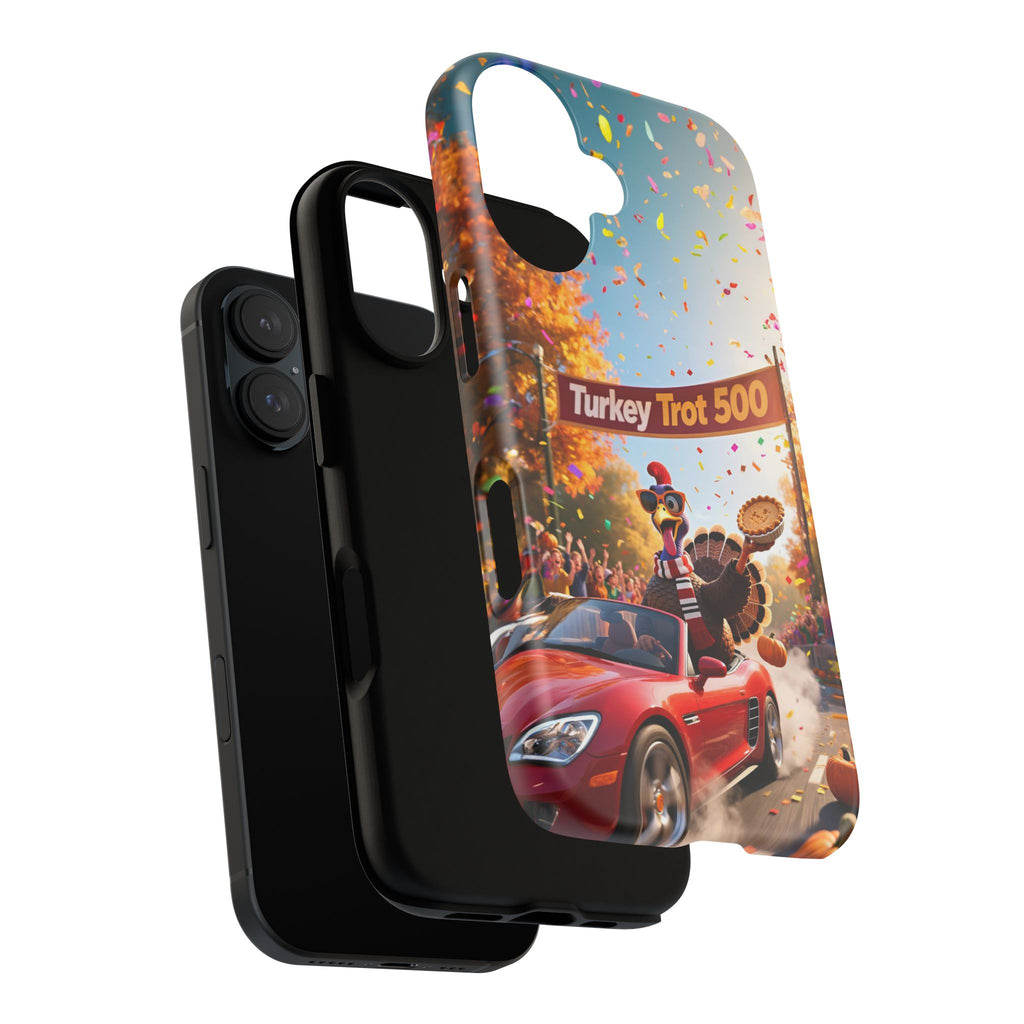 Turkey Trot 500 Phone Case – Festive Thanksgiving Racing Turkey Design