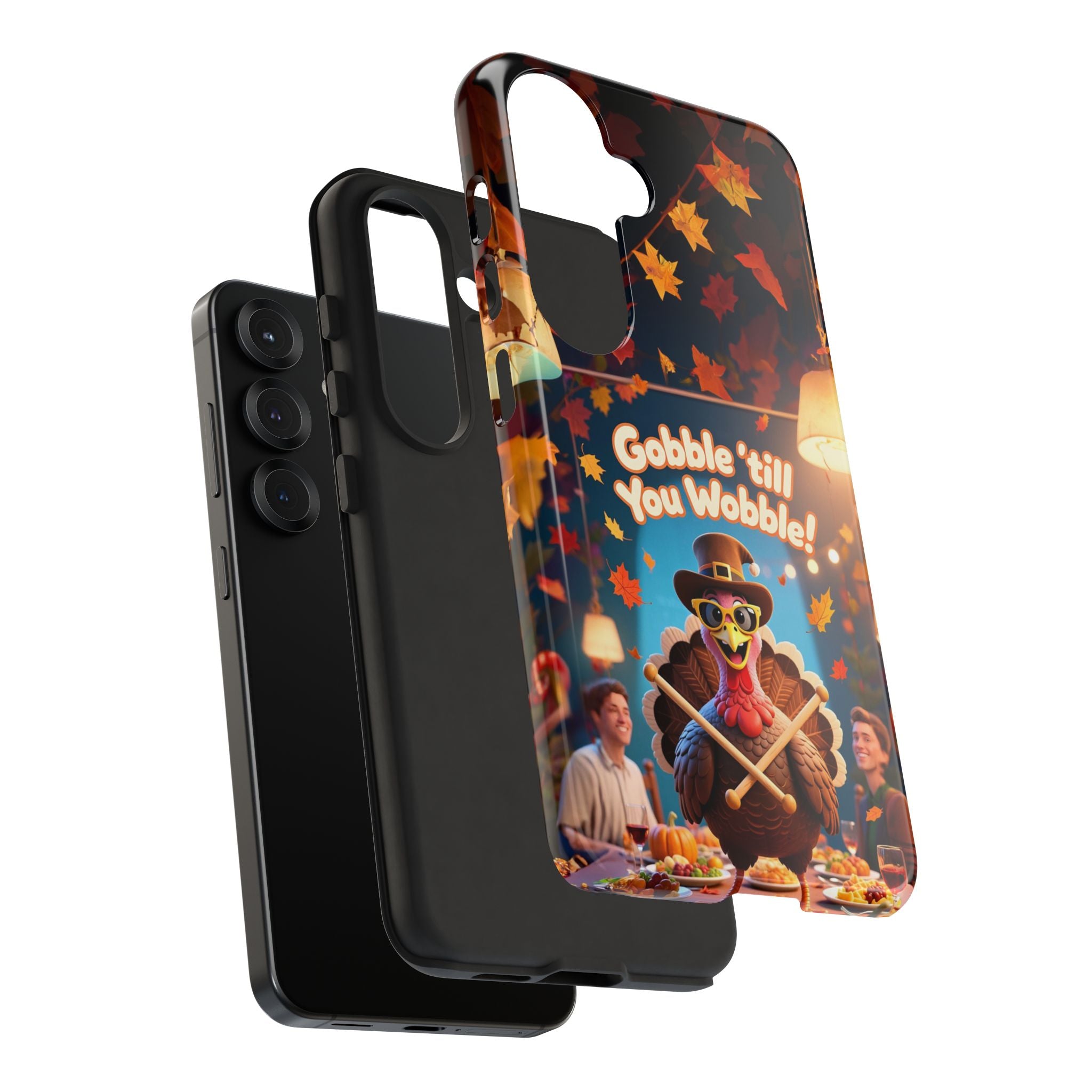 Thanksgiving Tough Phone Case - "Gobble 'til You Wobble" Turkey Protective Cover