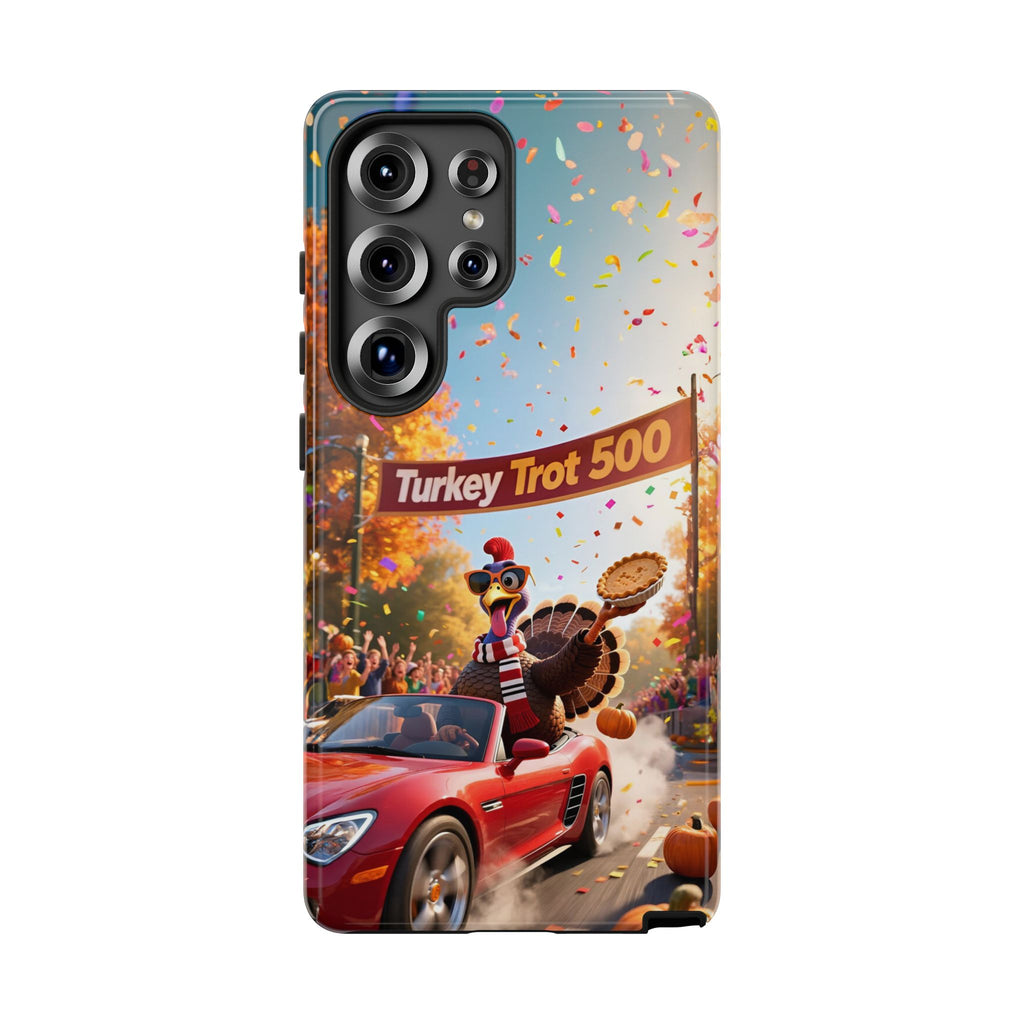 Turkey Trot 500 Phone Case – Festive Thanksgiving Racing Turkey Design