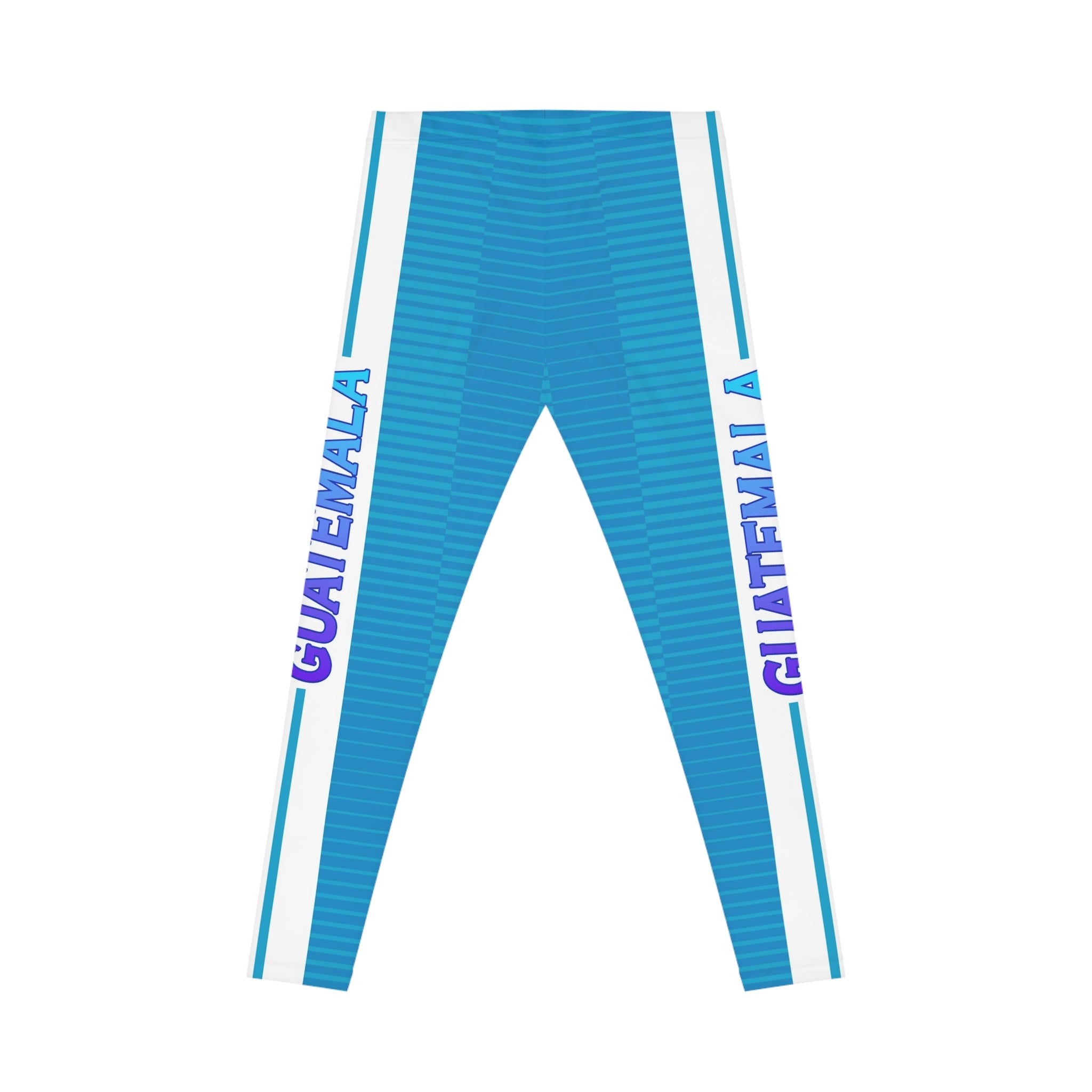 Guatemala Blue Striped Leggings — Women's Casual Leggings