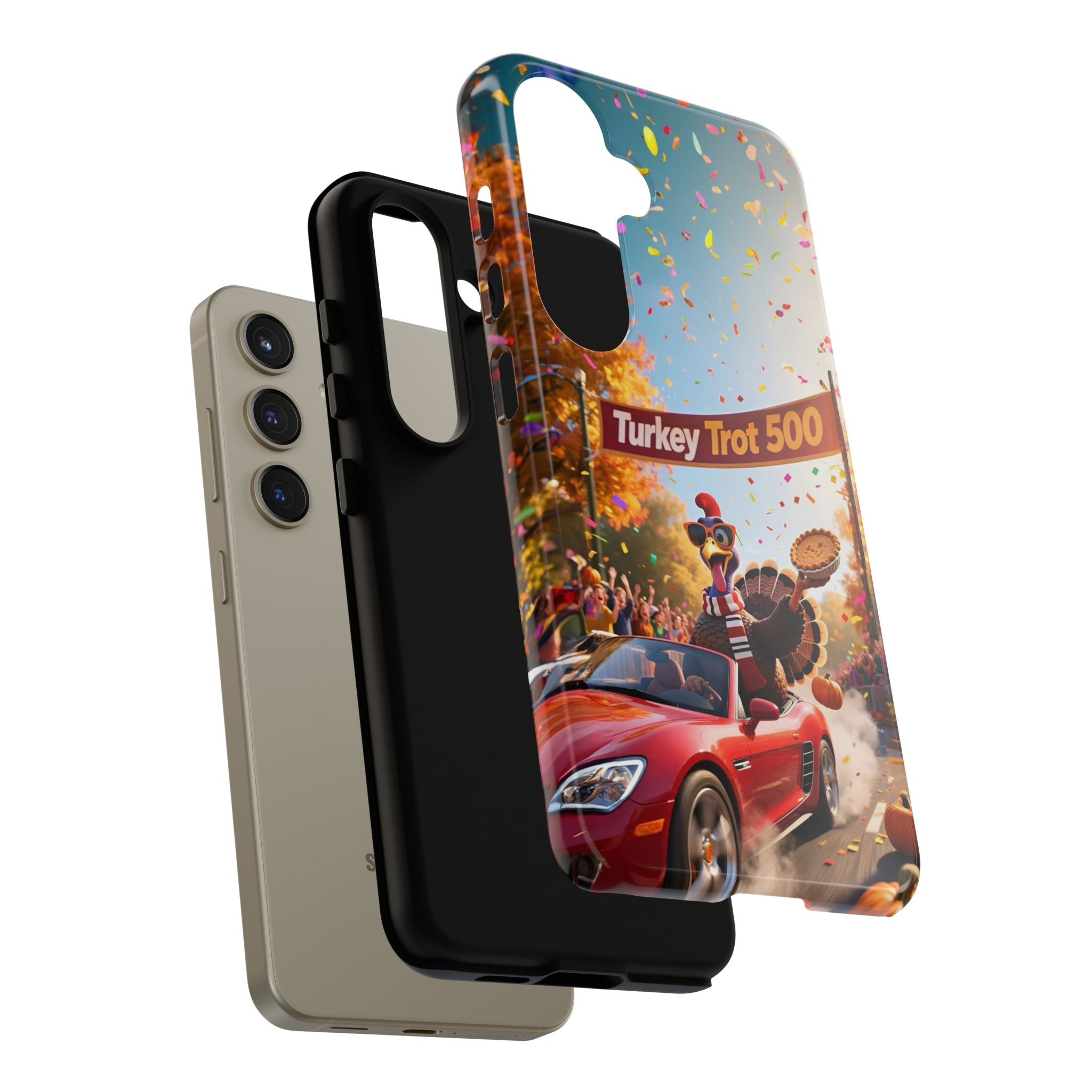 Turkey Trot 500 Phone Case – Festive Thanksgiving Racing Turkey Design