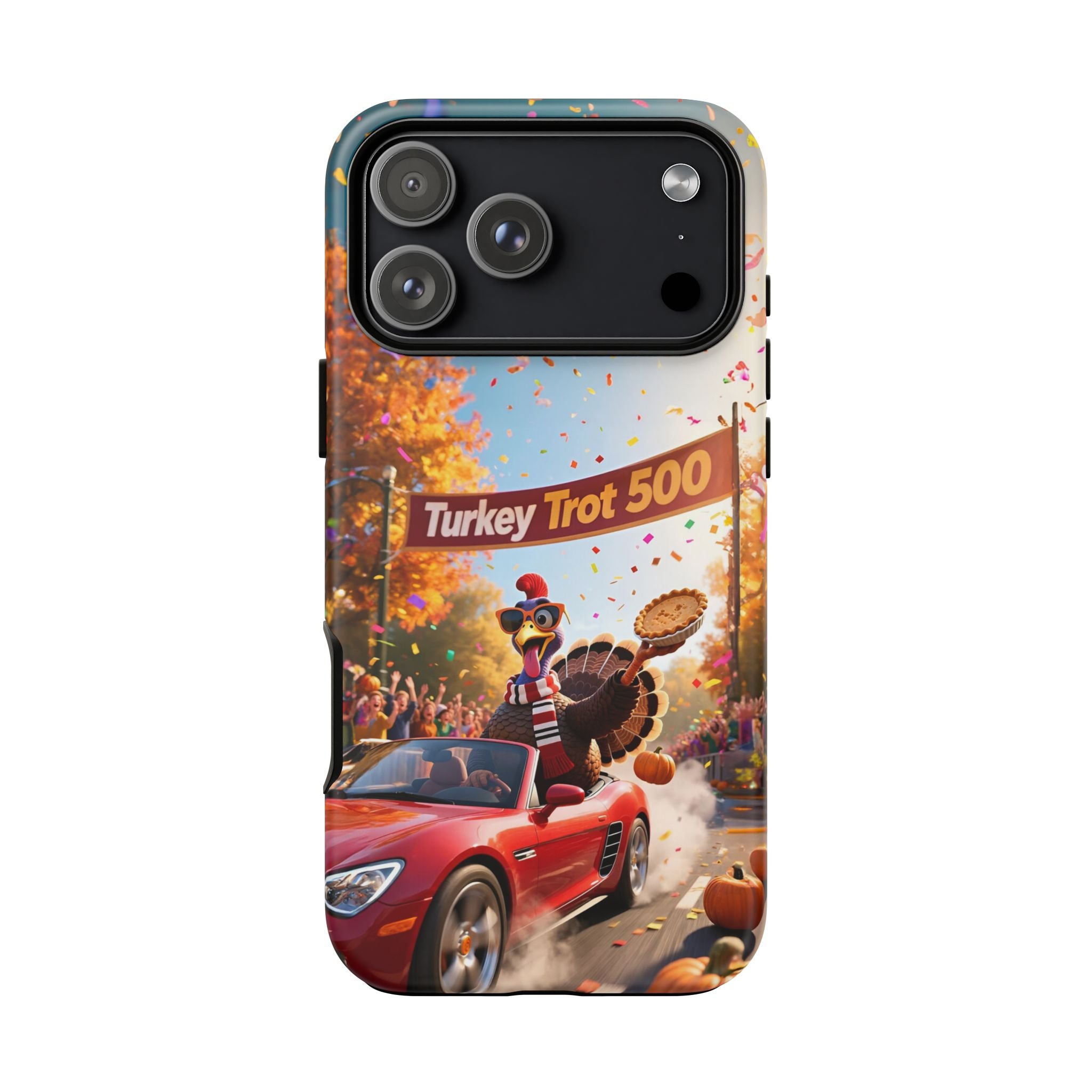 Turkey Trot 500 Phone Case – Festive Thanksgiving Racing Turkey Design