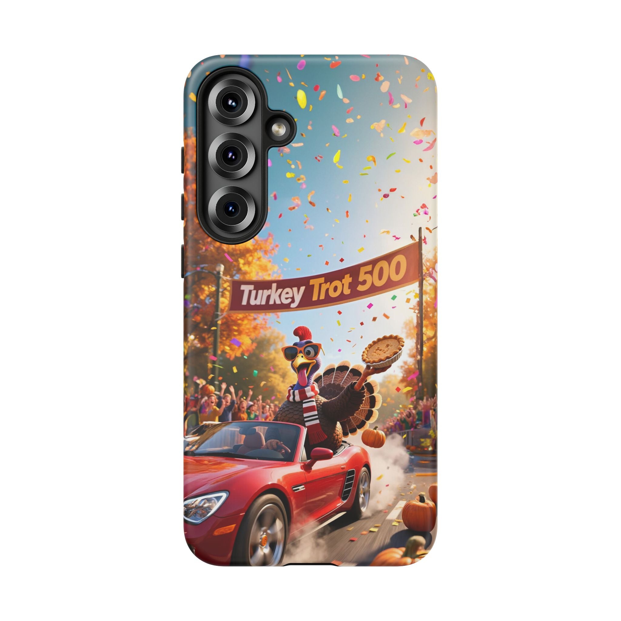Turkey Trot 500 Phone Case – Festive Thanksgiving Racing Turkey Design