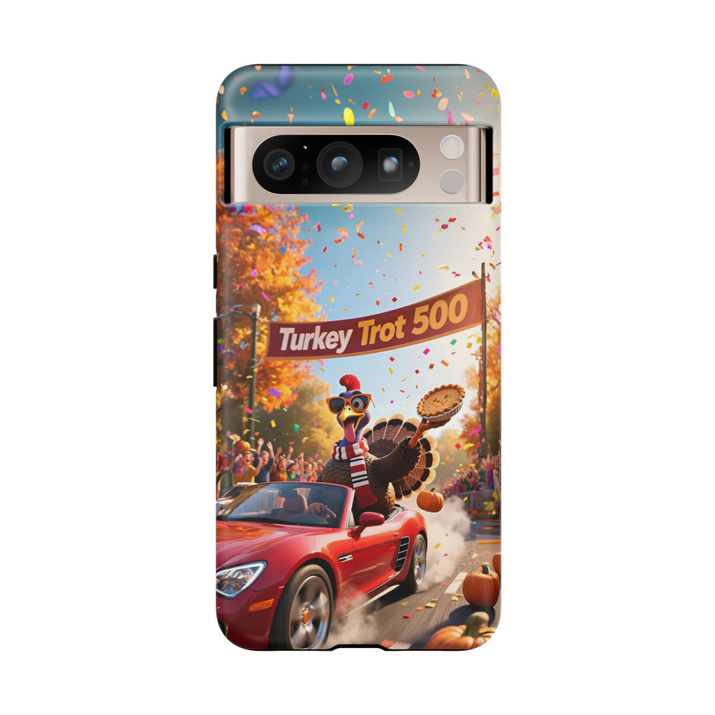 Turkey Trot 500 Phone Case – Festive Thanksgiving Racing Turkey Design