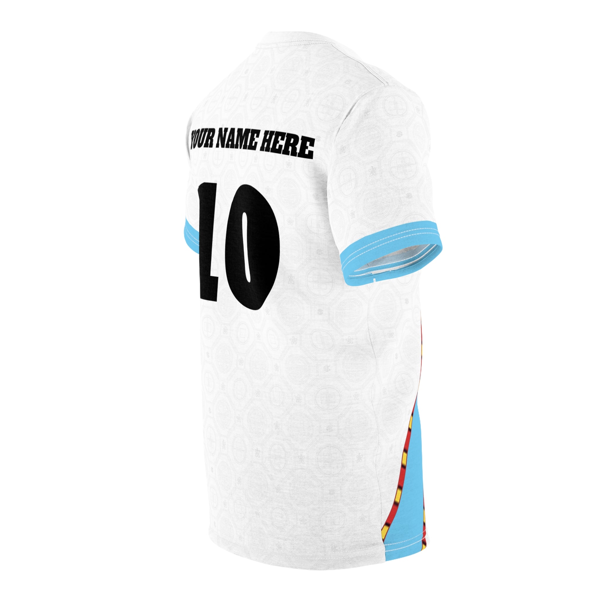 Guatemala Soccer Diagonal Sky Blue Stripe Tee — Camiseta de Futbol de Guatemala con Franja Diagonal Celeste