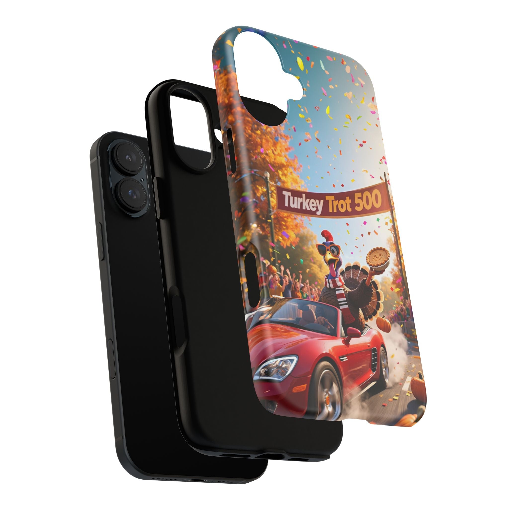 Turkey Trot 500 Phone Case – Festive Thanksgiving Racing Turkey Design