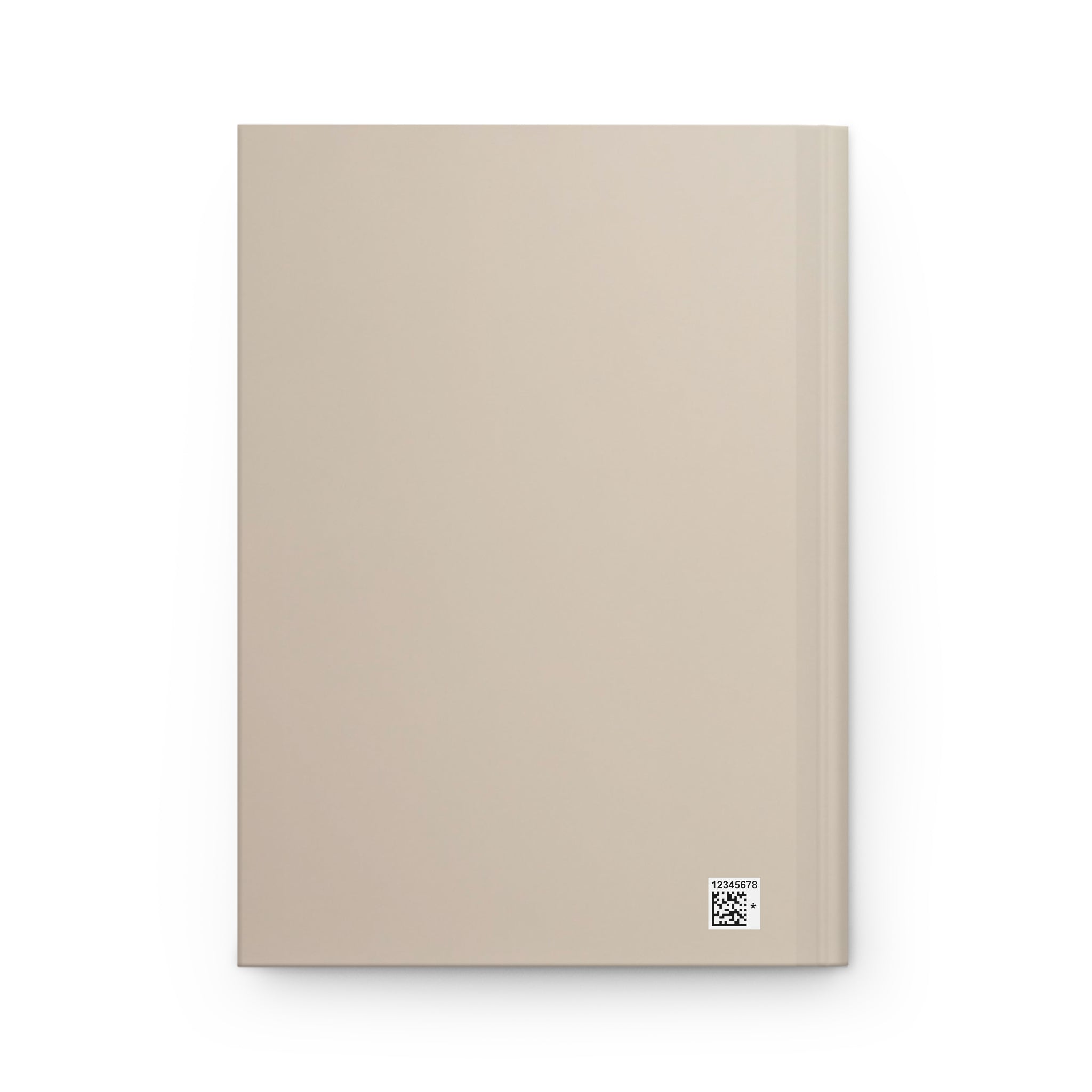 Beige notebook with a QR code on a white background