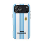 Argentina Flag Tough Phone Case — Blue & White Striped Soccer Crest