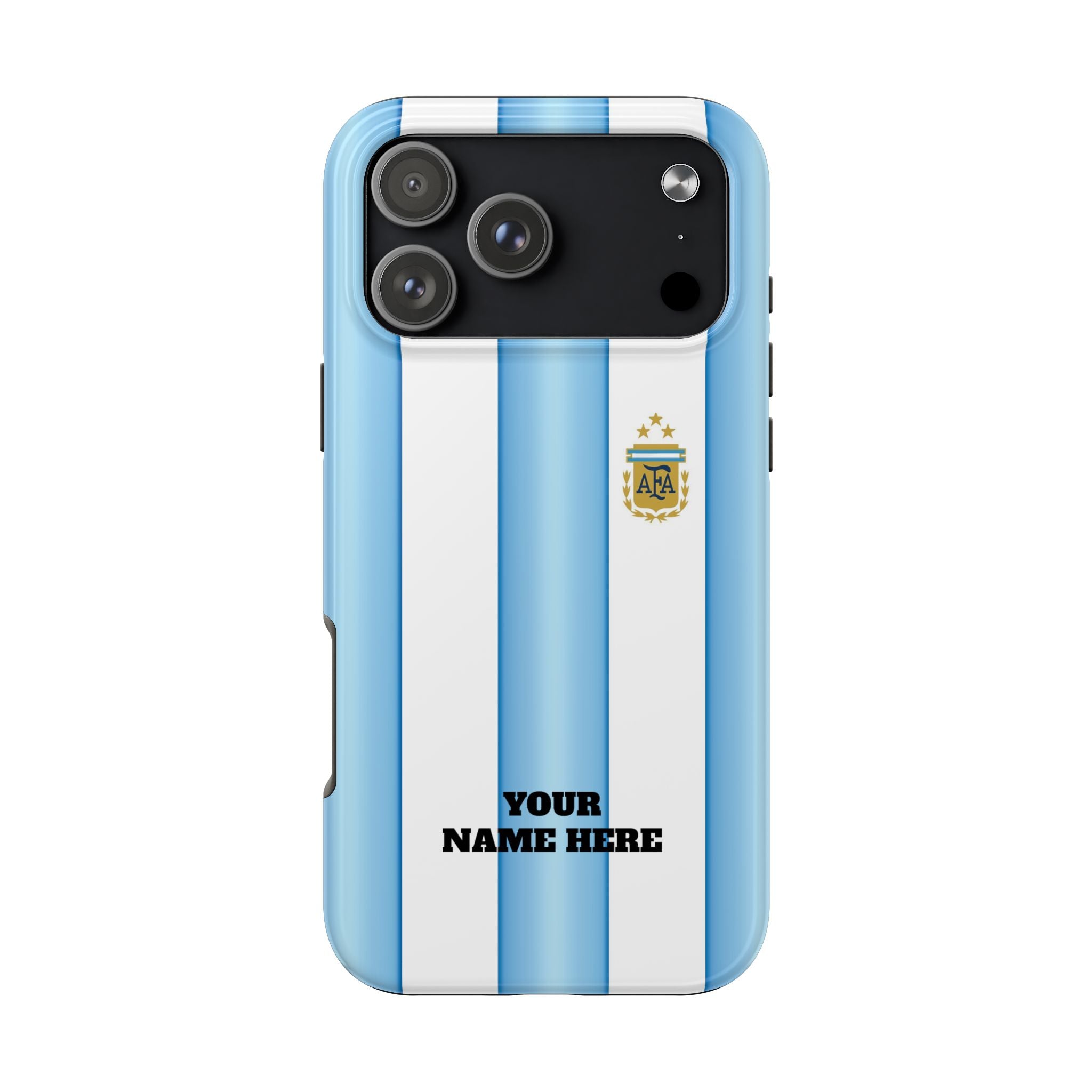Argentina Flag Tough Phone Case — Blue & White Striped Soccer Crest