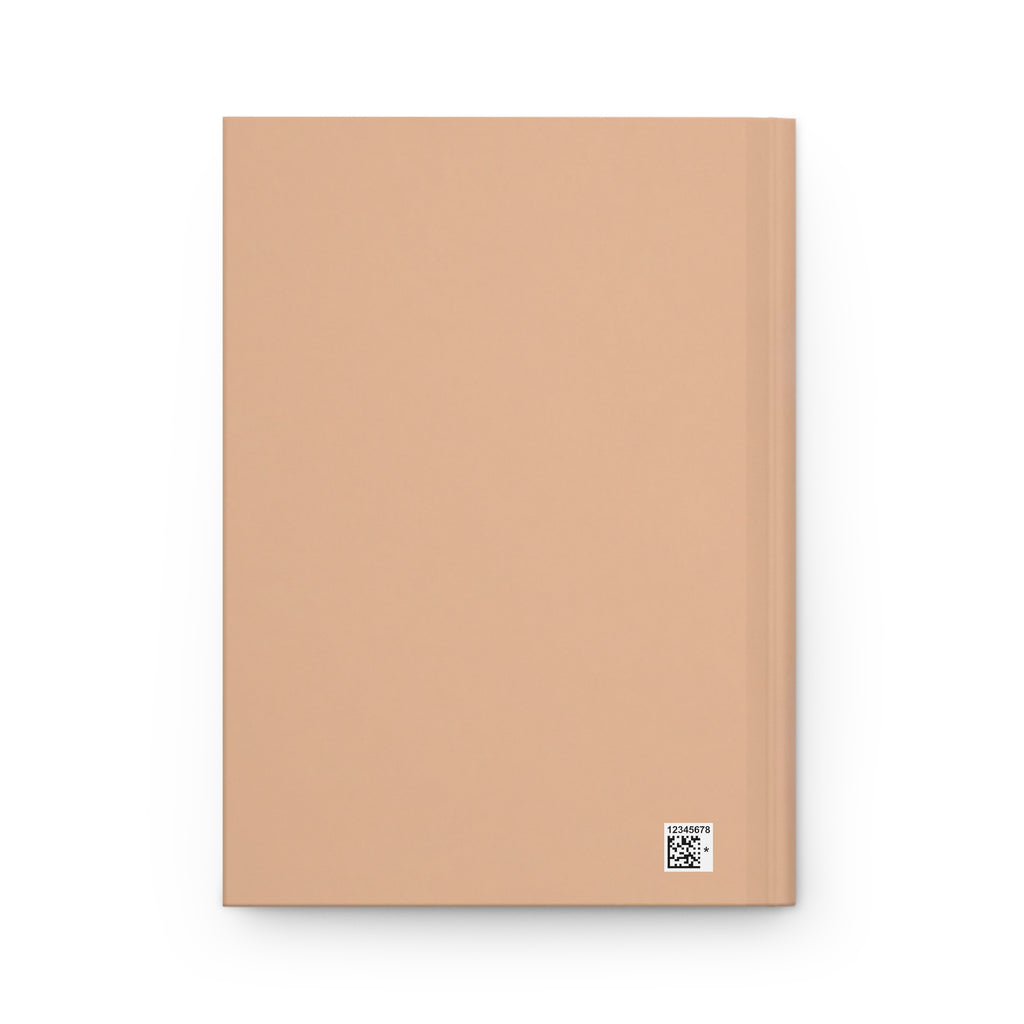 Beige notebook with a QR code on a white background