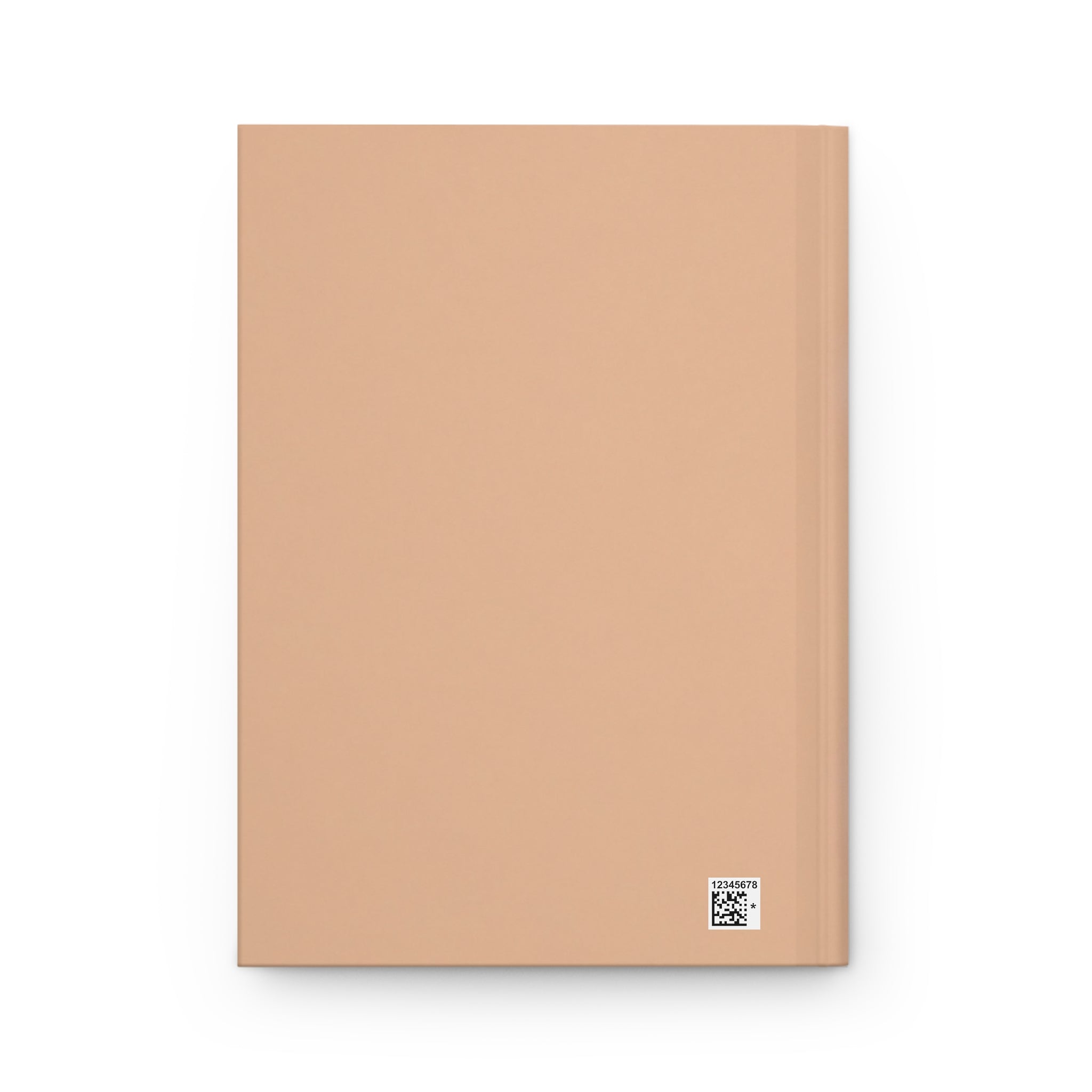 Beige notebook with a QR code on a white background